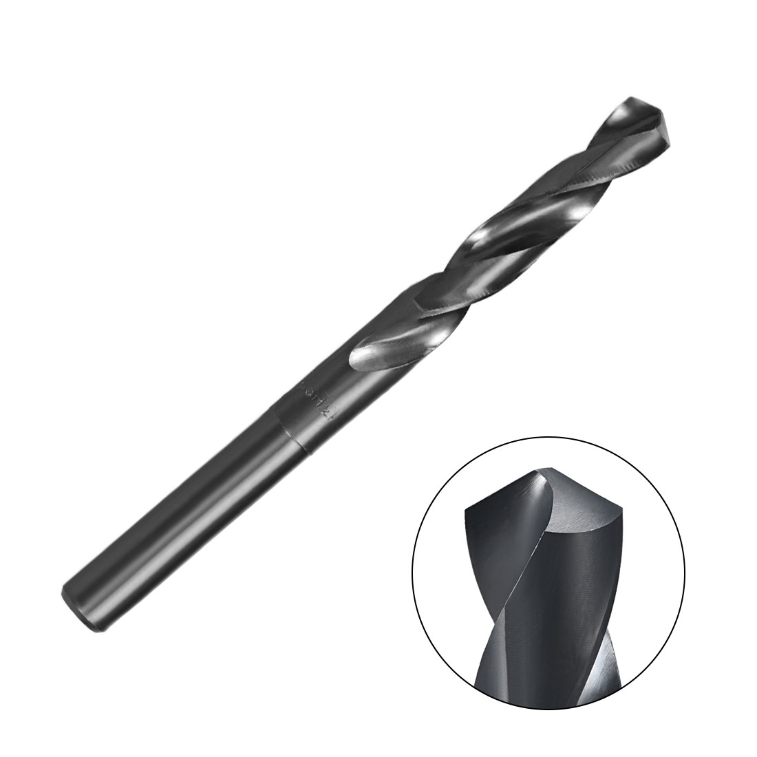 13mm Reduced Shank Drill Bit HSS 6542 Black Oxide with 1/2 Inch Straight Shank