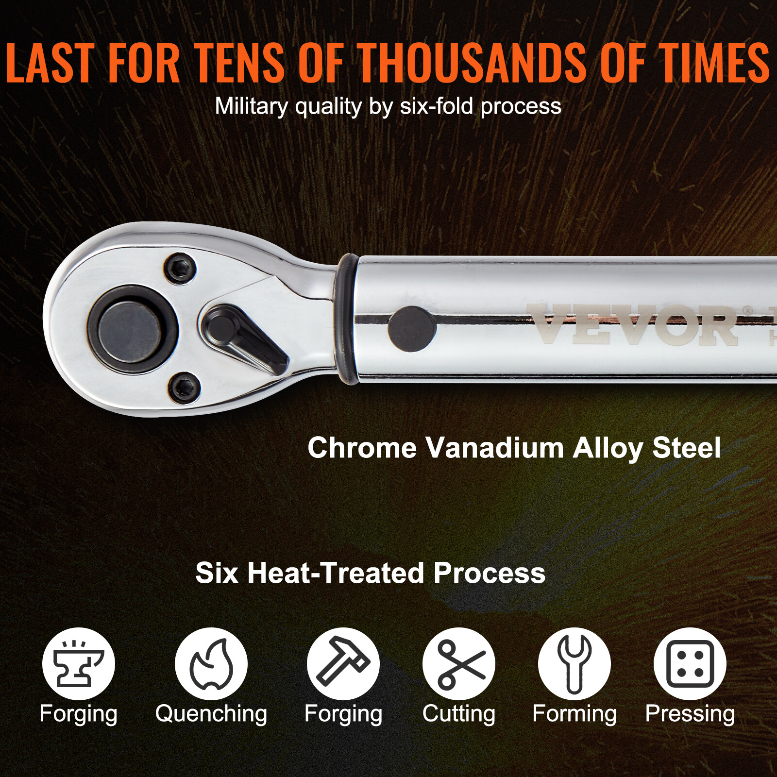 VEVOR Torque Wrench Adjustable Torque Wrench 3/8" Drive 10-80ft.lb/14-110n.m