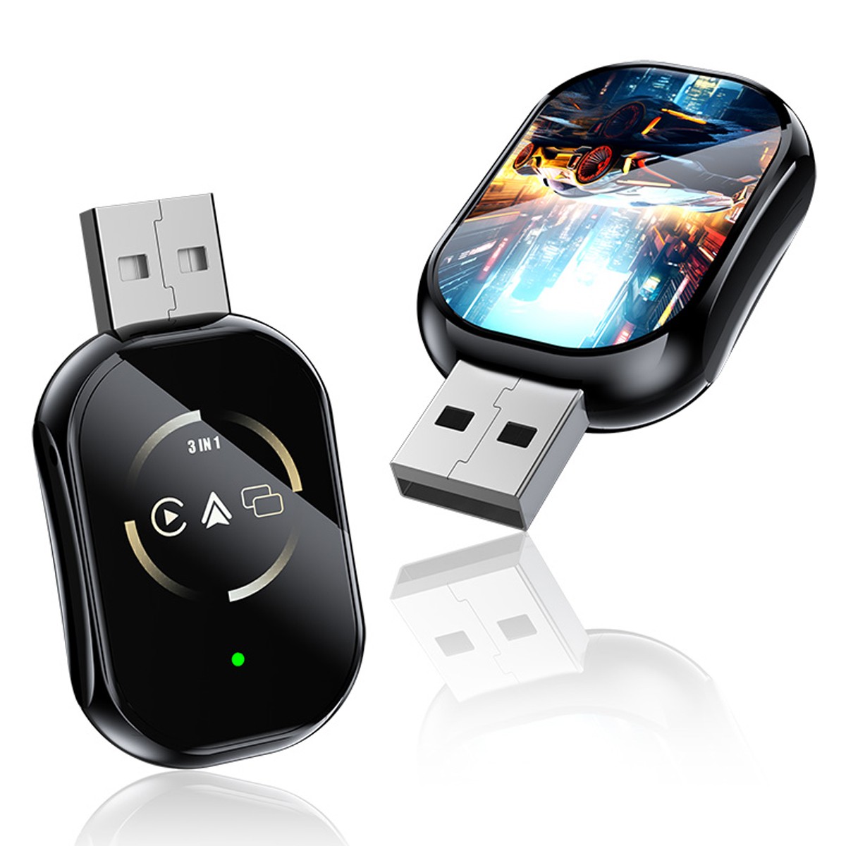 2026 Carplay Adapter Wired to Wireless CarPlay Android Auto Mirror Link 4-IN-1