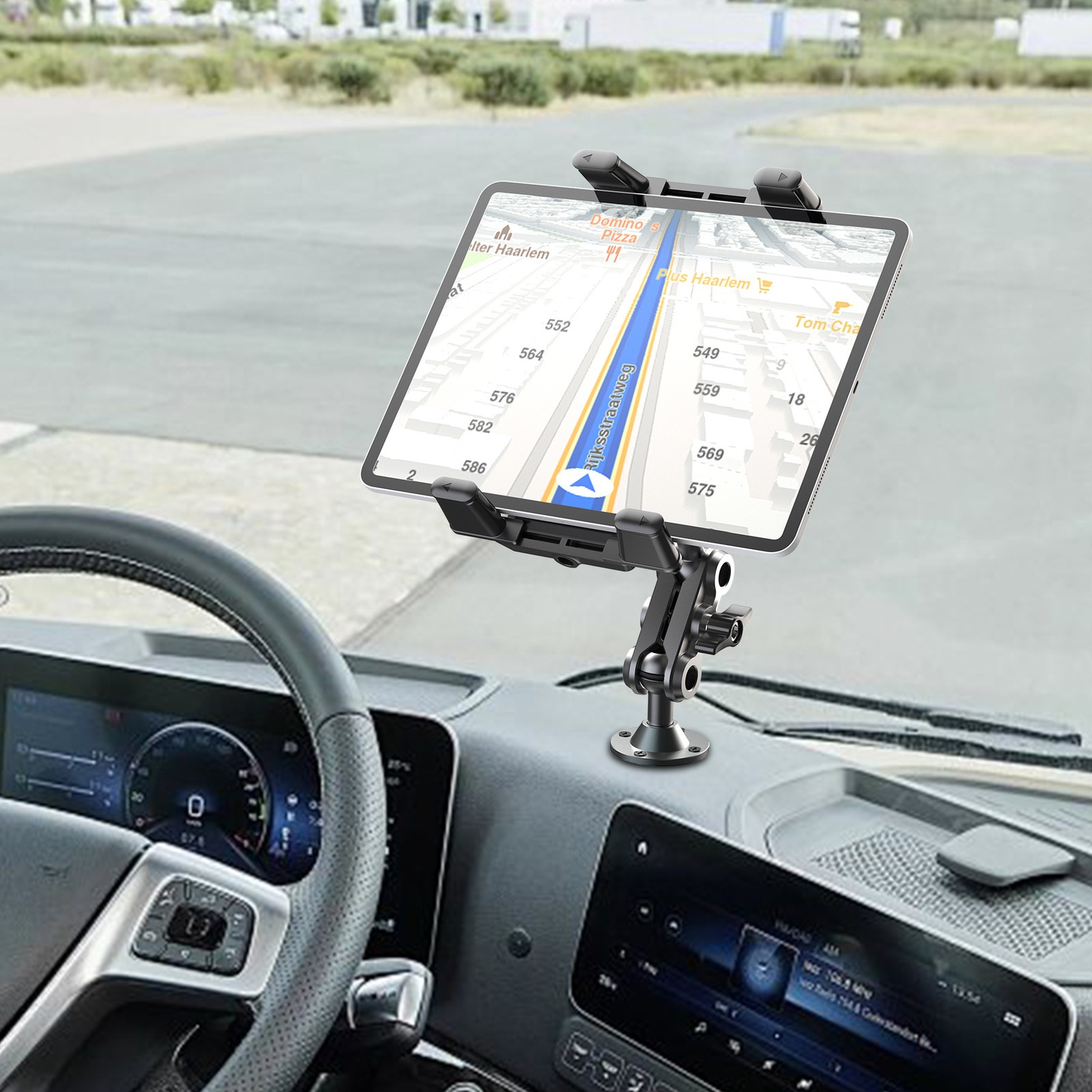 Tablet Mount for Truck Heavy Duty Drill Base Phone Holder for Car Dashboard Wall