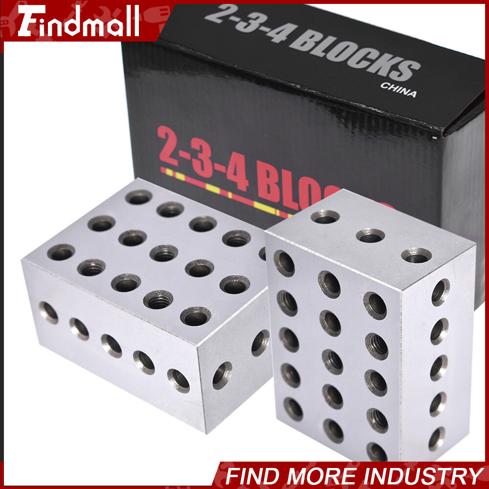 Ultra Precision 1 Matched Pair 2-3-4 Blocks 23 Holes .0002" Precision New