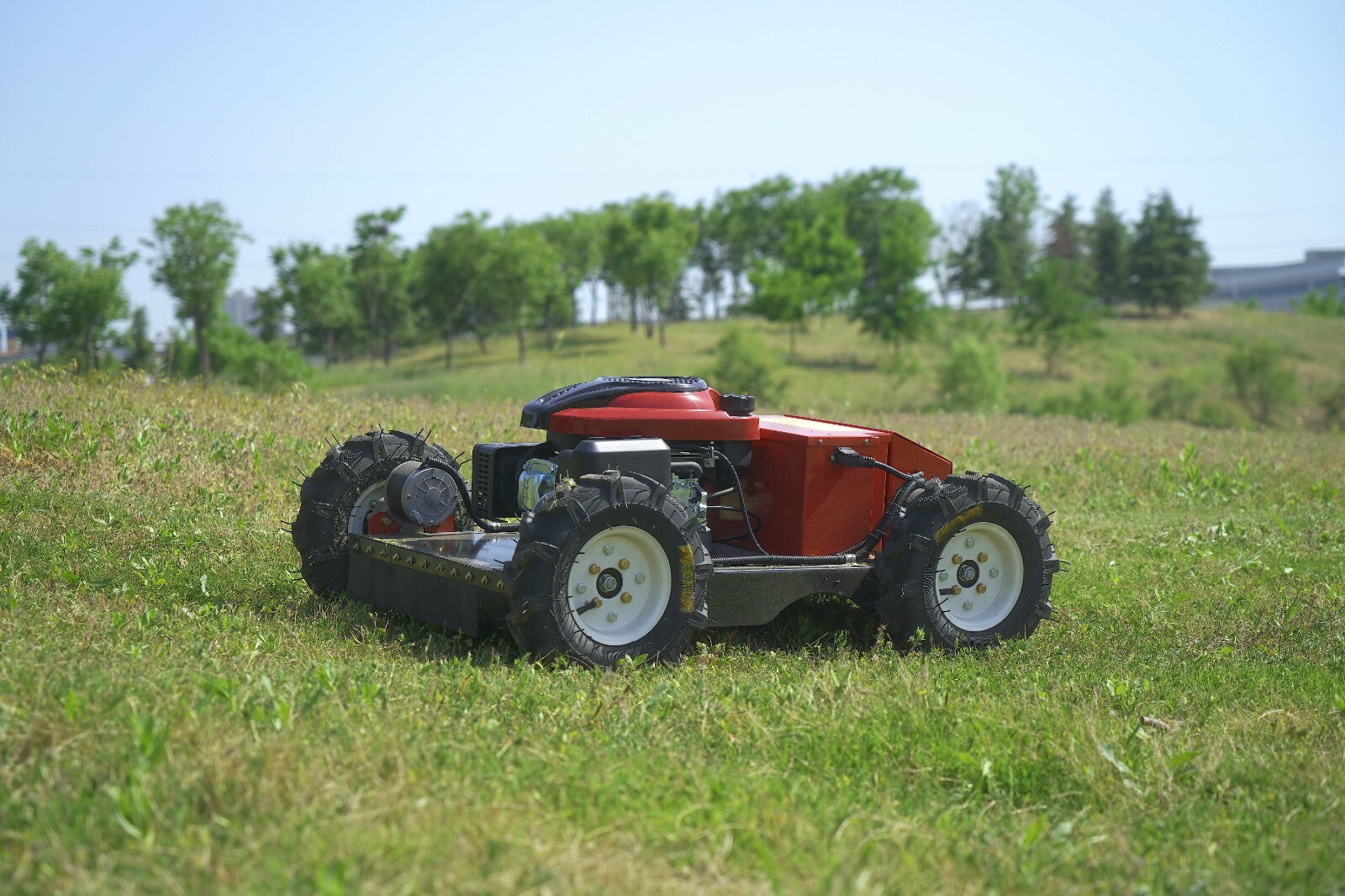 Remote control lawn mower with adjustable mowing height Limited time offer