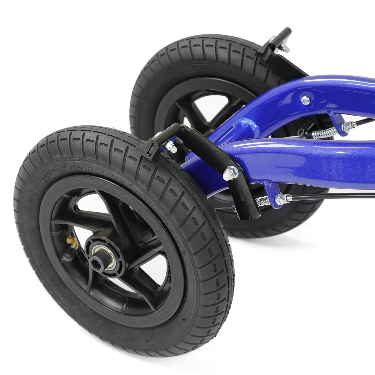 AllCure Quad Wheel All Terrain Foldable Medical Knee Walker Scooter Blue