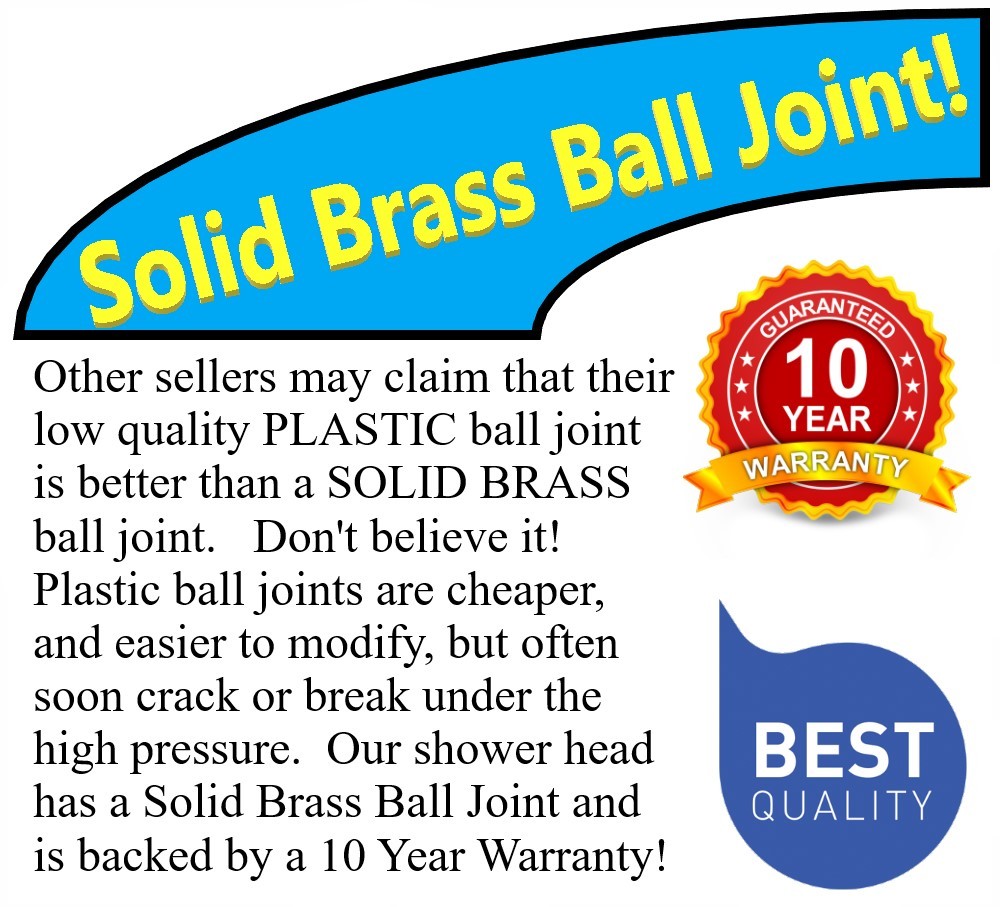 Original Modified HIGH FLOW SHOWER HEAD * 14 GPM Soft High Pressure * Metal Ball