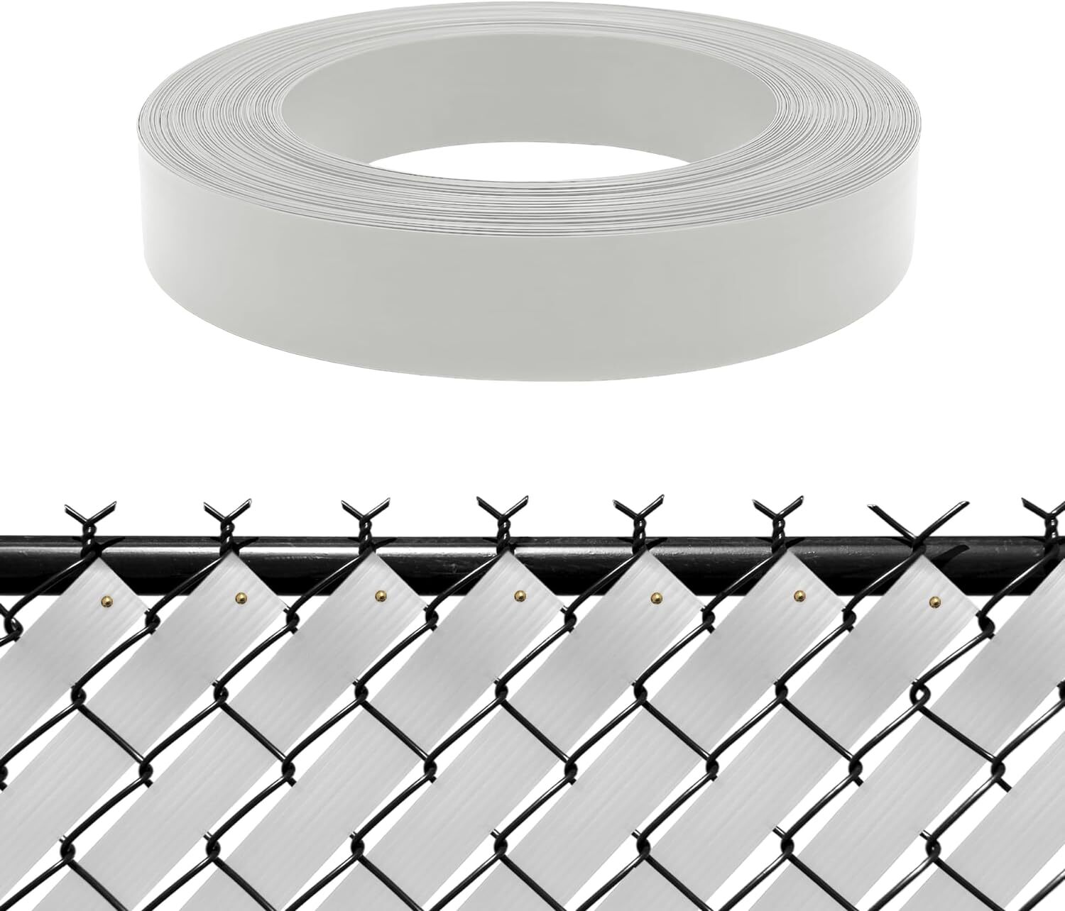 White View Blocking Privacy Tape Weave for Chain Link Fence 75m/250 ft Roll UV R