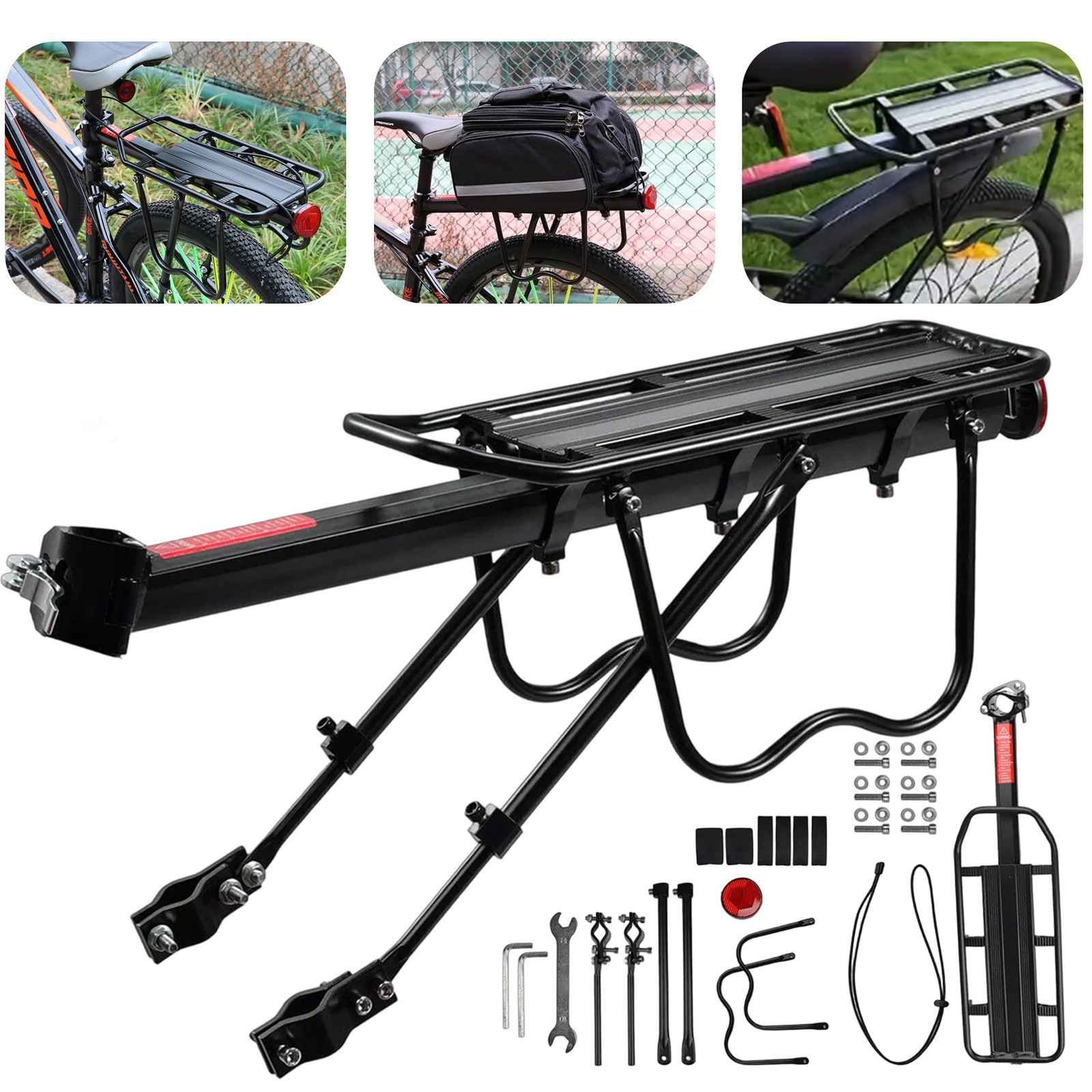 Rear Bike Rack Bicycle Cargo Rack Luggage Carrier Holder Seat Frame Pannier Rack