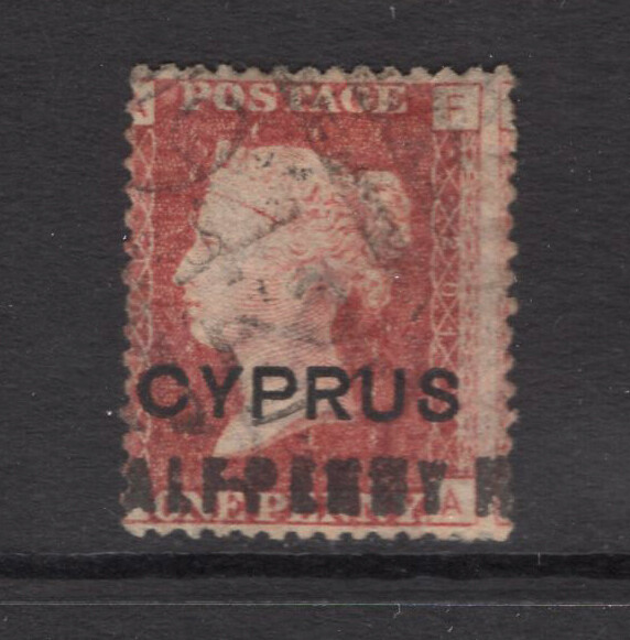 M8234 Cyprus 1881 SG7 - 1/2d on 1d red PLATE 201.