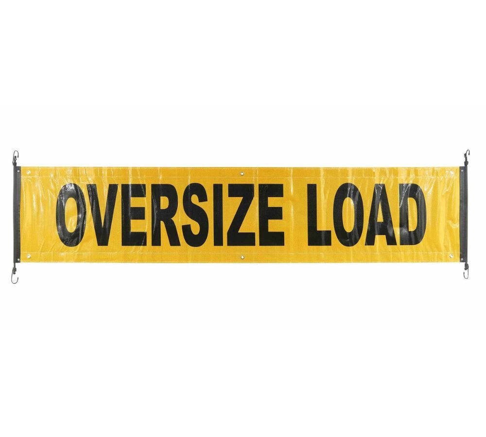 2 PK 18"x84" Reflective Oversize Load Sign Banner for Trucks, Trailer w/Bungee