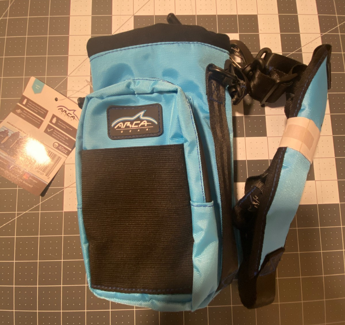 CROSSBODY WATER BOTTLE SLING BAG, ARCA HYDRO CARRIER, LAGOON BLUE, 40 OZ, NEW