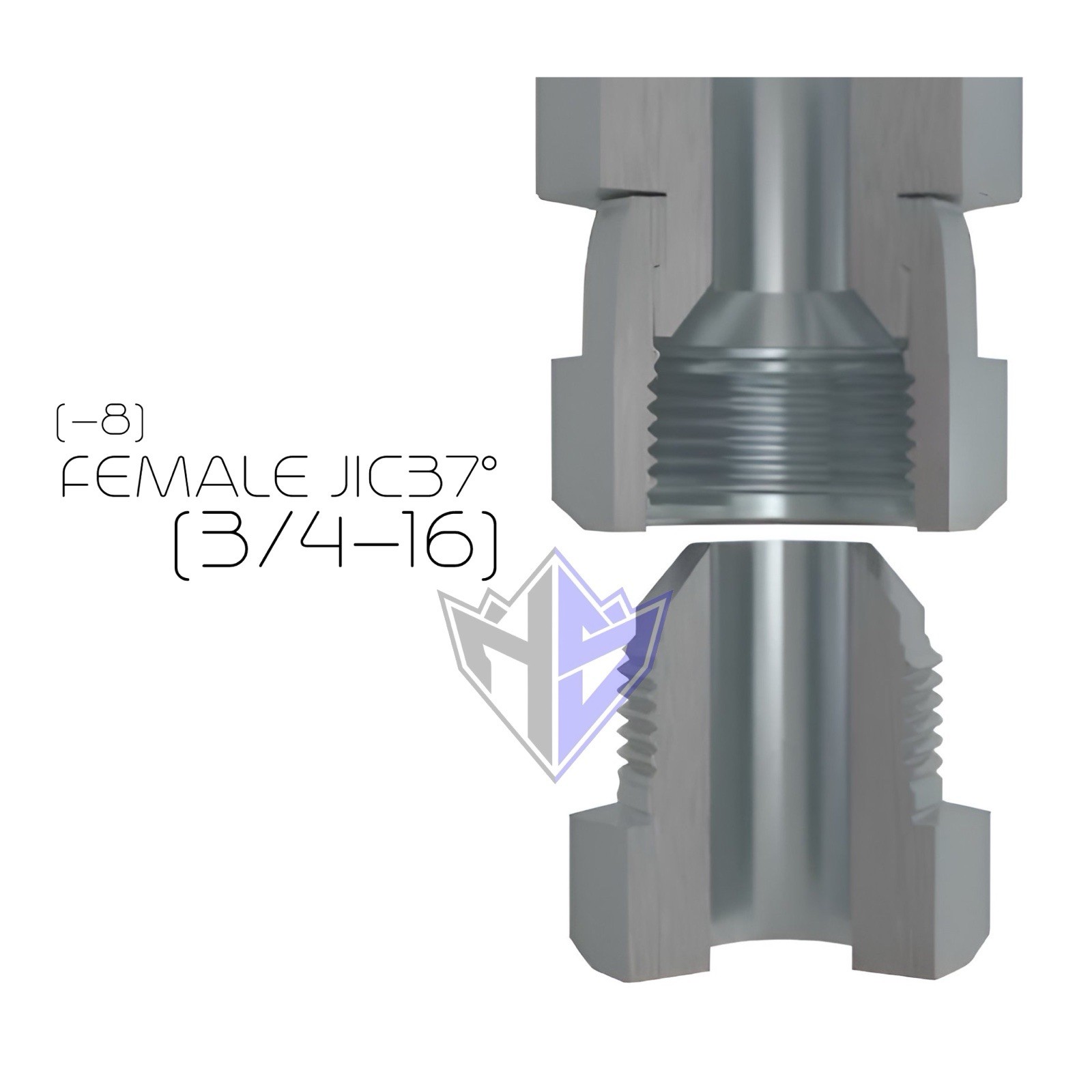 1/2" Hydraulic Hose Assembly with Male/Female JIC 37° Ends, #8 JIC (3/4-16)