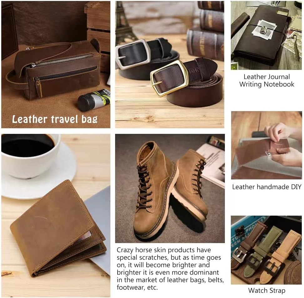 Leather Tooling Sheets 1.8-2.0MM Thick Genuine Full Grain Oil Tan Cowhide 8"x12"