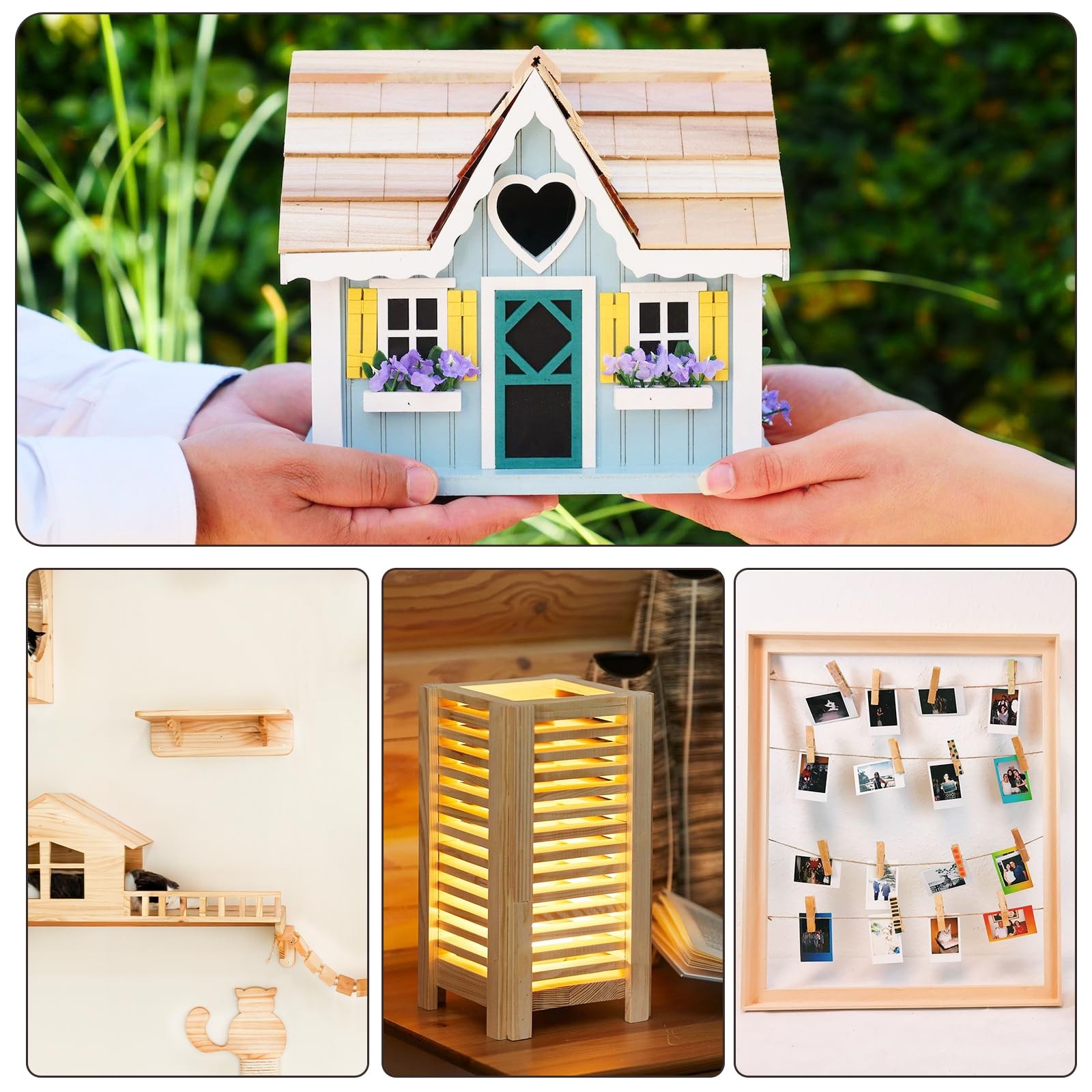 50 PCS Wooden Dowel Rods, Square Dowels 1/8" x 12"（50pcs）, wood color