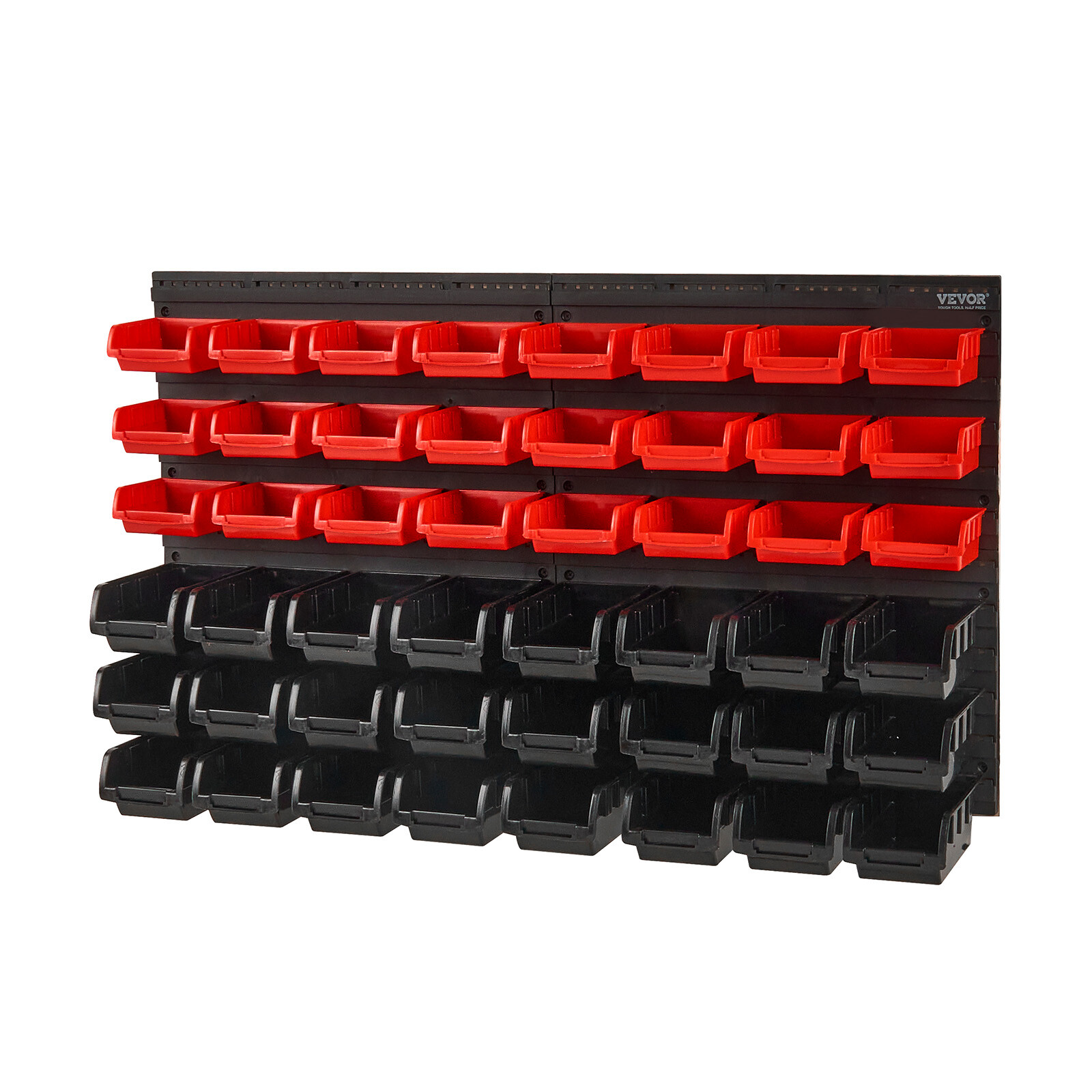 VEVOR Wall Mounted Storage Bins Small Parts Organizer Garage Tool Rack 48 Bins