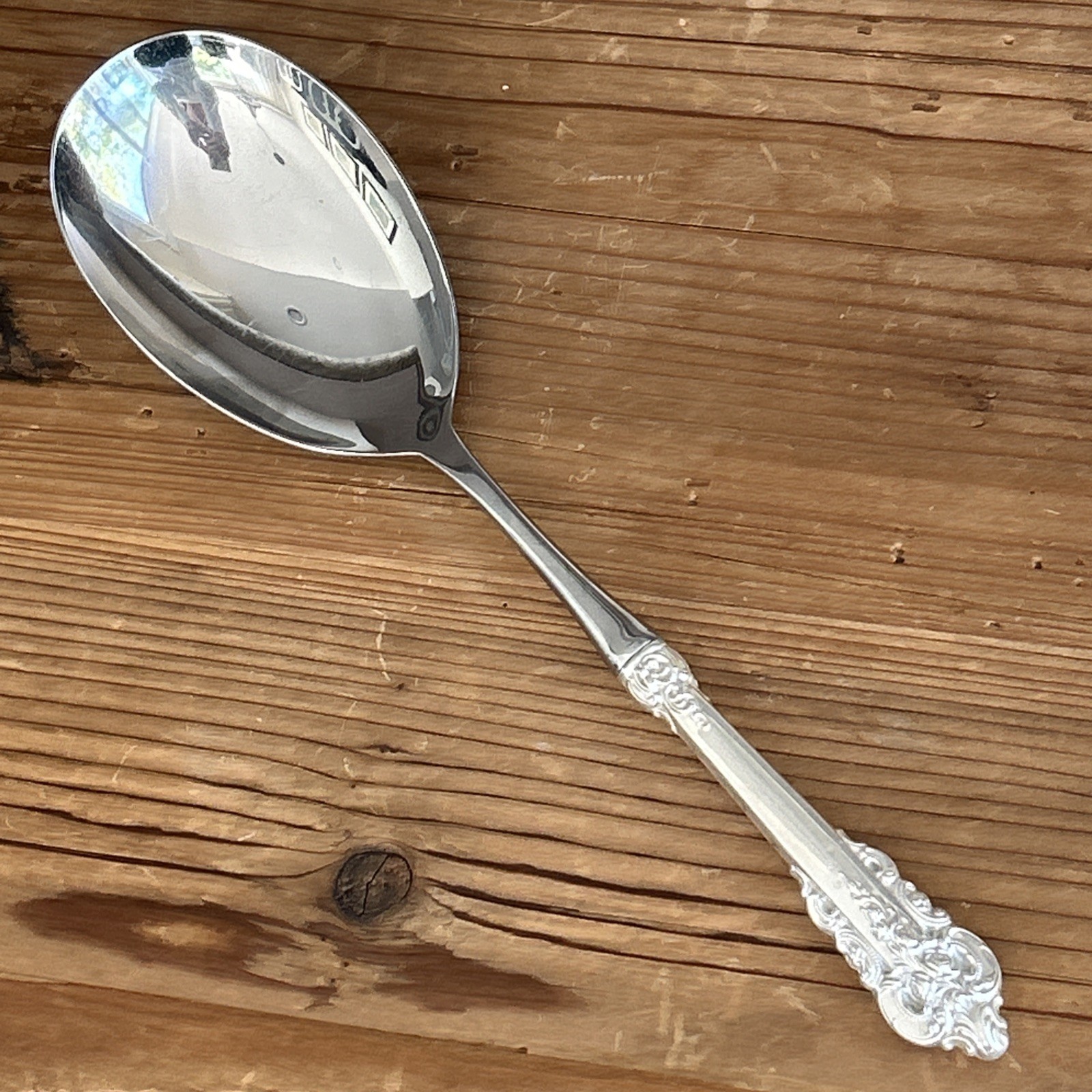 GRANDE BAROQUE Wallace Sterling Silver 11-1/8 inch Salad Serving Spoon