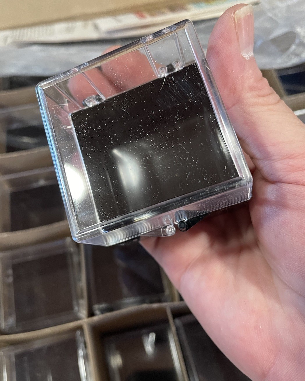 Plastic Hinged Specimen Box , 2 X 2 X 2 Inches New, Display Box, Storage Box