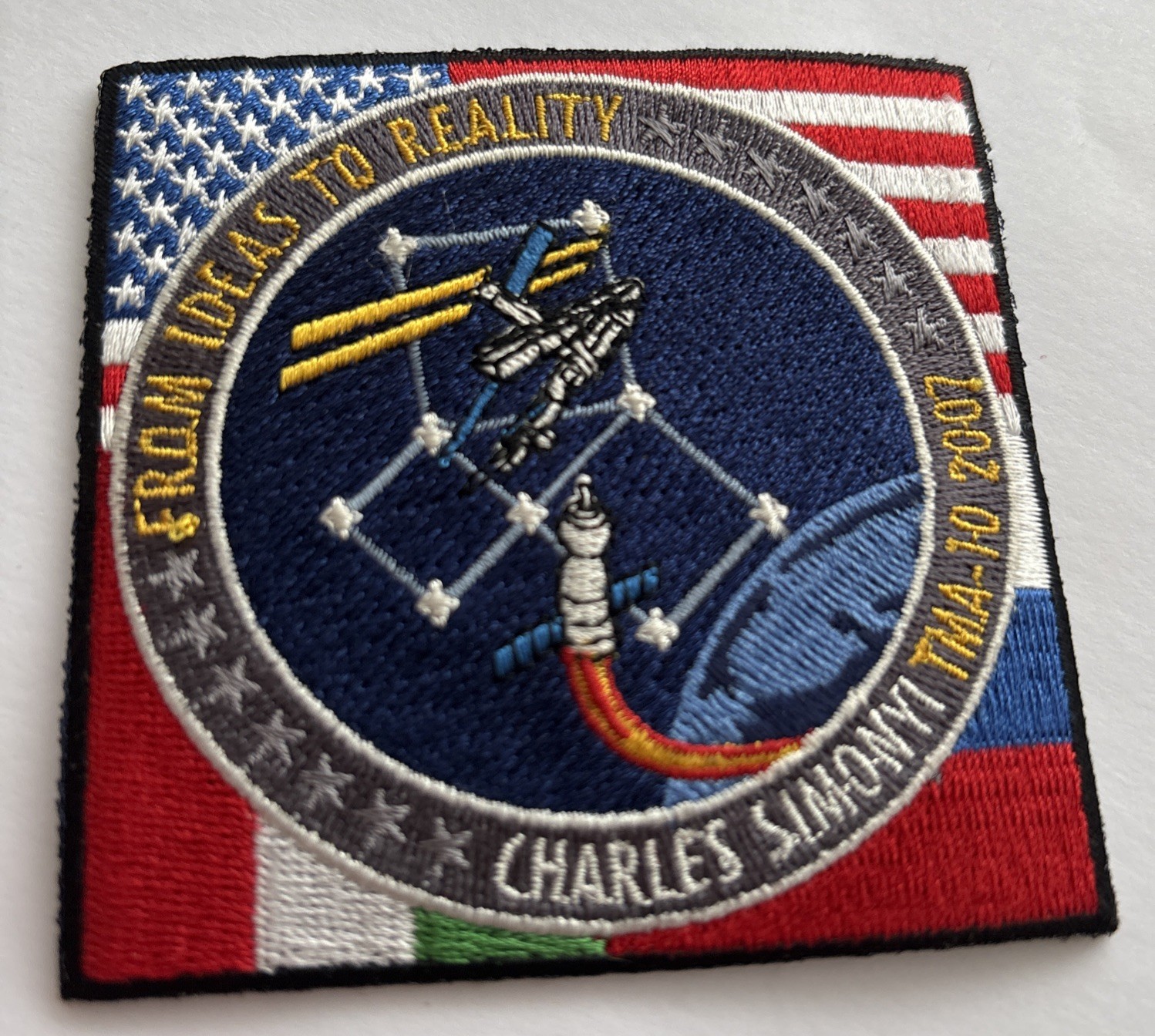 TMA-10 2007 NASA Patch Charles Simonyi From Ideas to Reality Space Station