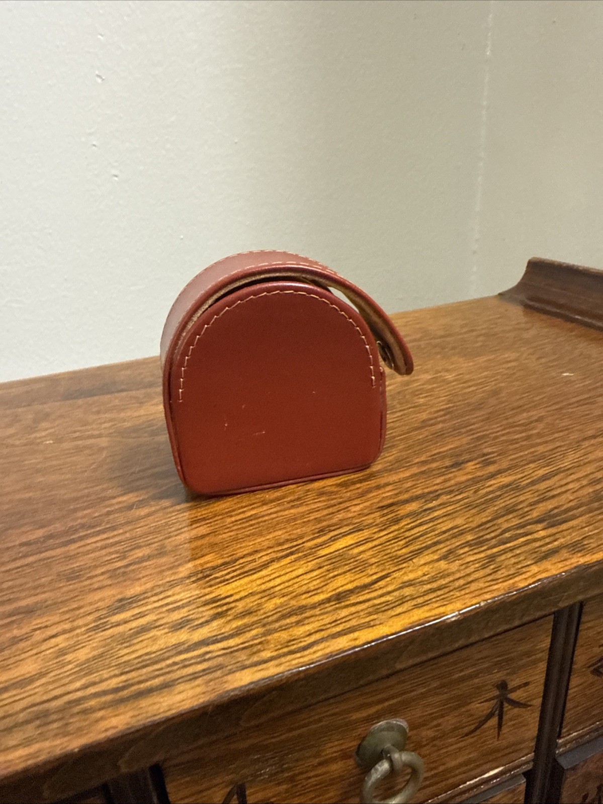 Vintage Travel Alarm Clock with leather case