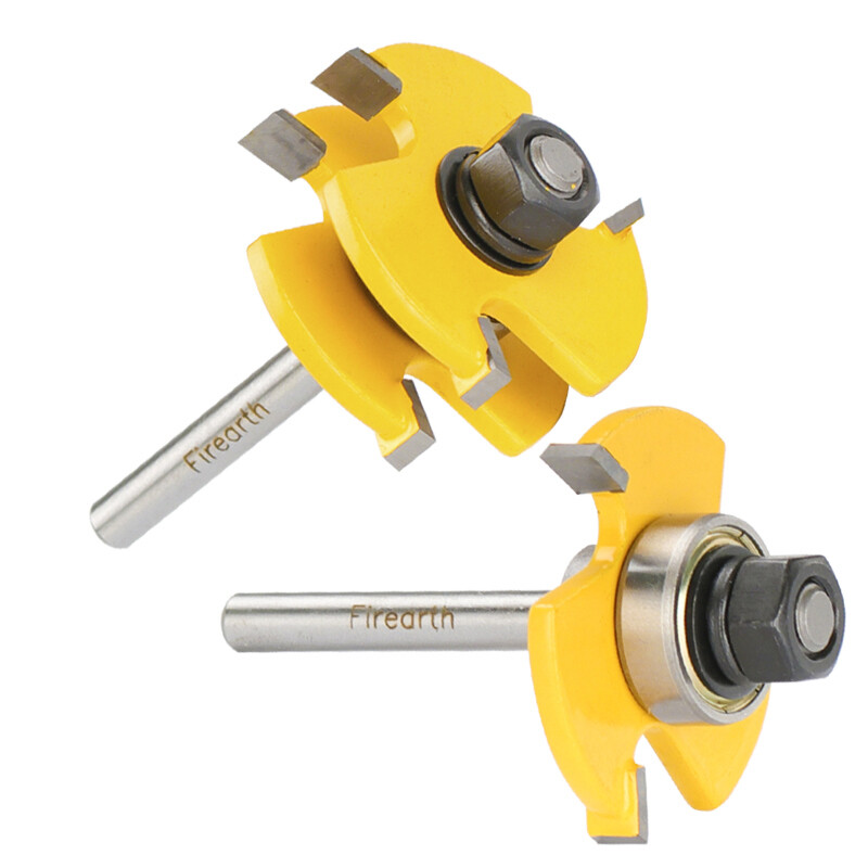 2Pcs/Set Tongue and Groove Router Bits 3T T-Shape CNC Wood Milling Cutter