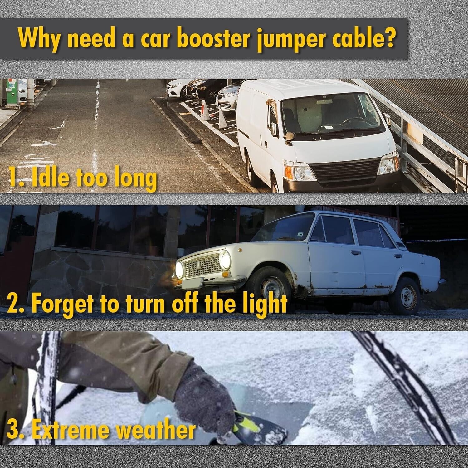 CARTMAN 1 Gauge 20Feet Jumper Cables 800AMP Heavy Duty Booster Cables with Carry