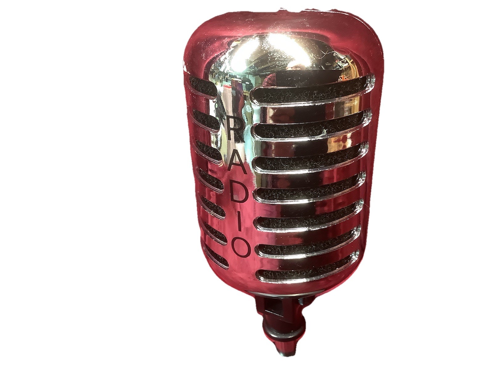 Vintage Chrome Deco Mike Microphone Am Fm Radio OTA-80 In Box Works Good