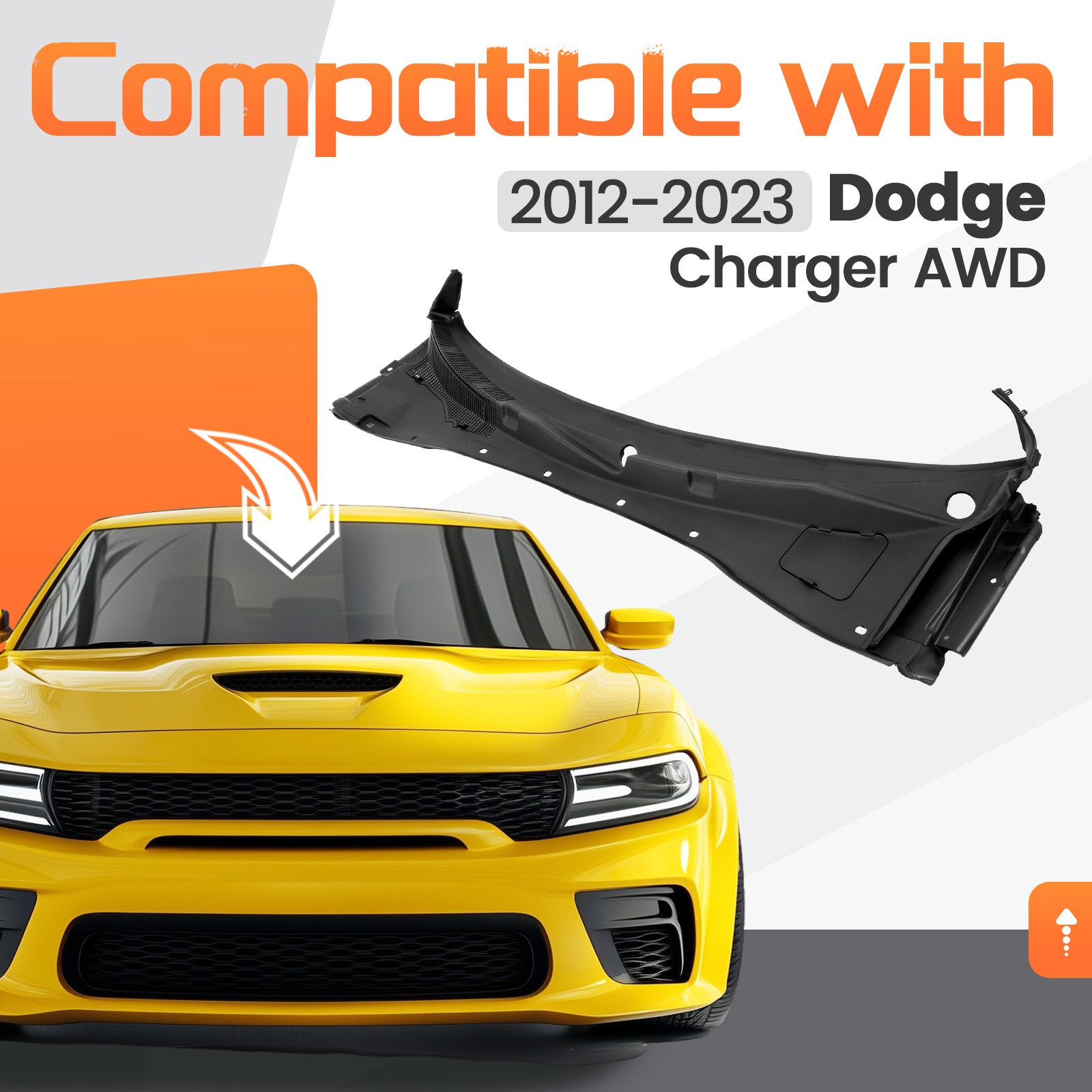 Front Windshield Cowl Vent Grille Cover Panel For 12-23 Dodge Charger 57010314AI