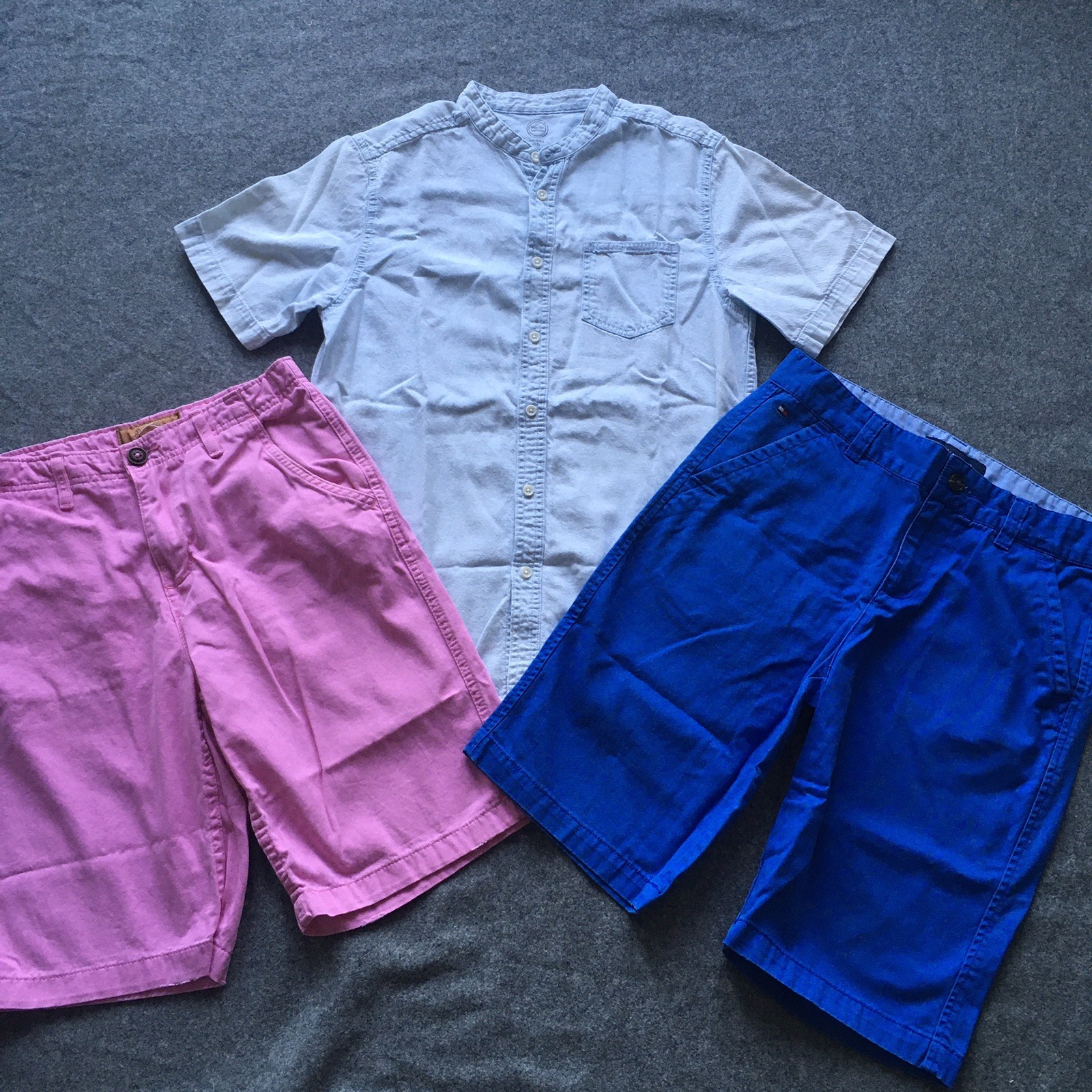 Boy Size 18/20 Clothing Lot 3x Pieces Bulk Summer Denim Colorful Preppy Outdoor