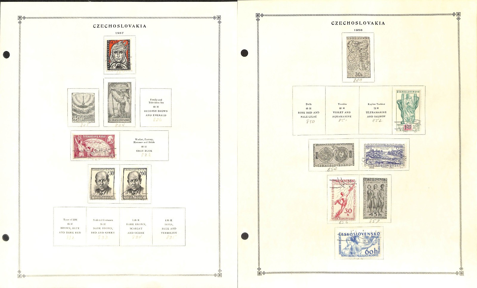 Czechoslovakia Stamp Collection on 40 Scott International Pages, 1918-1968 (BG)