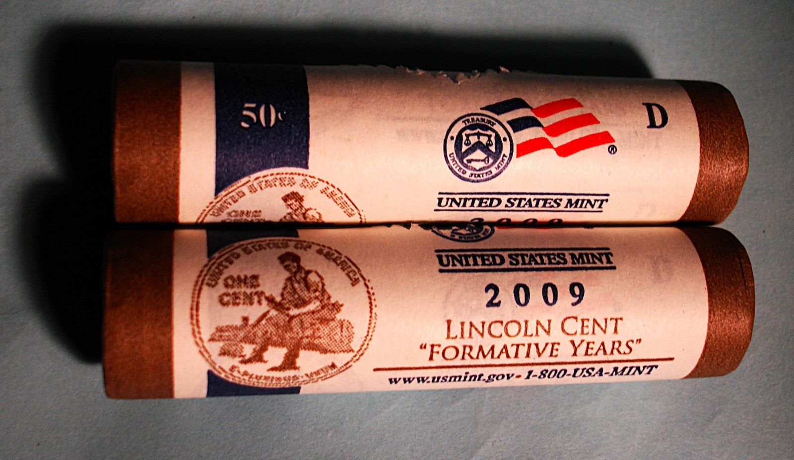 TWO (2) BU U.S. MINT Rolls LP2 2009-D FORM. YEARS 1¢ CENTS