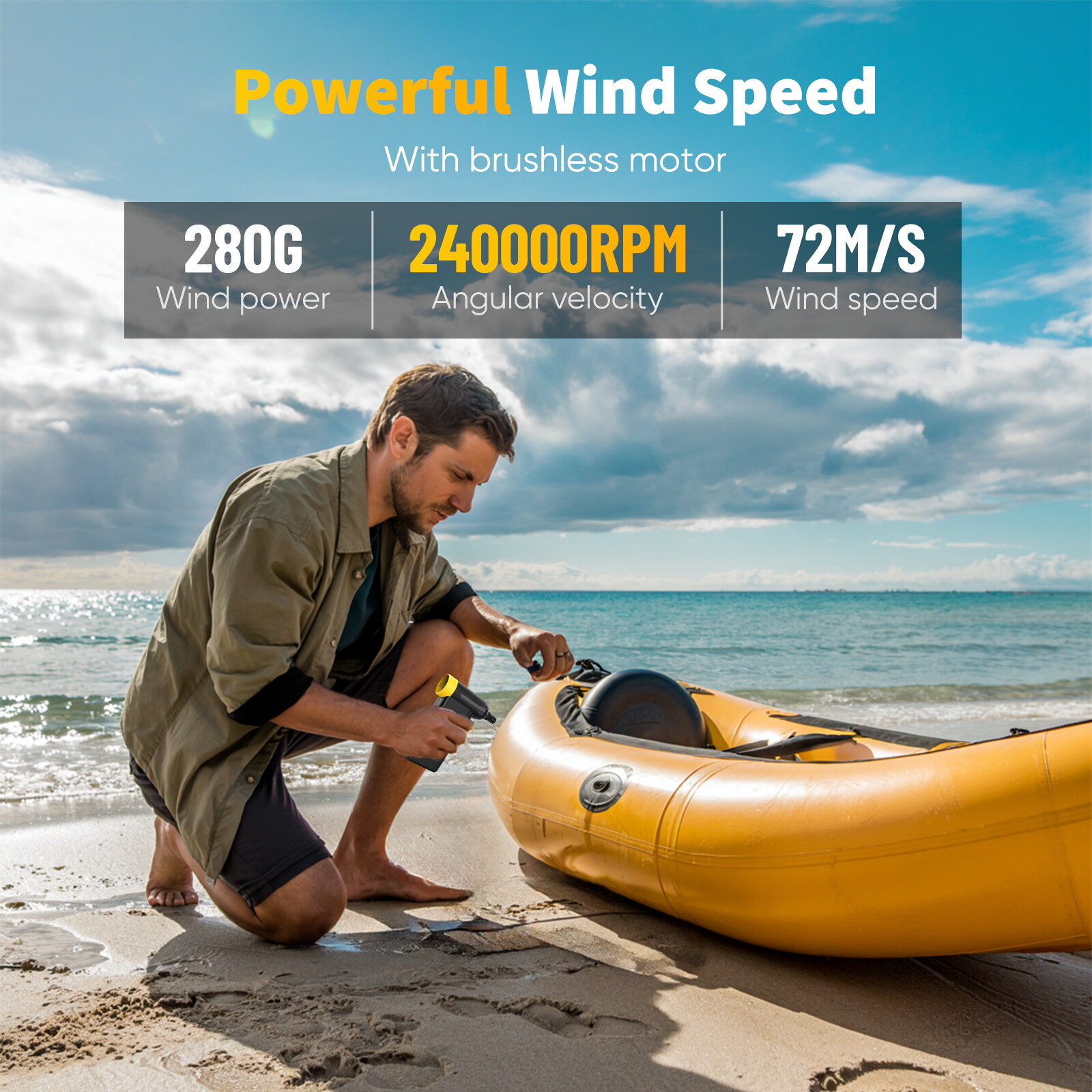 300,000 RPM Compressed Air Duster Rechargeable Electric Air Blower with 8 Speed