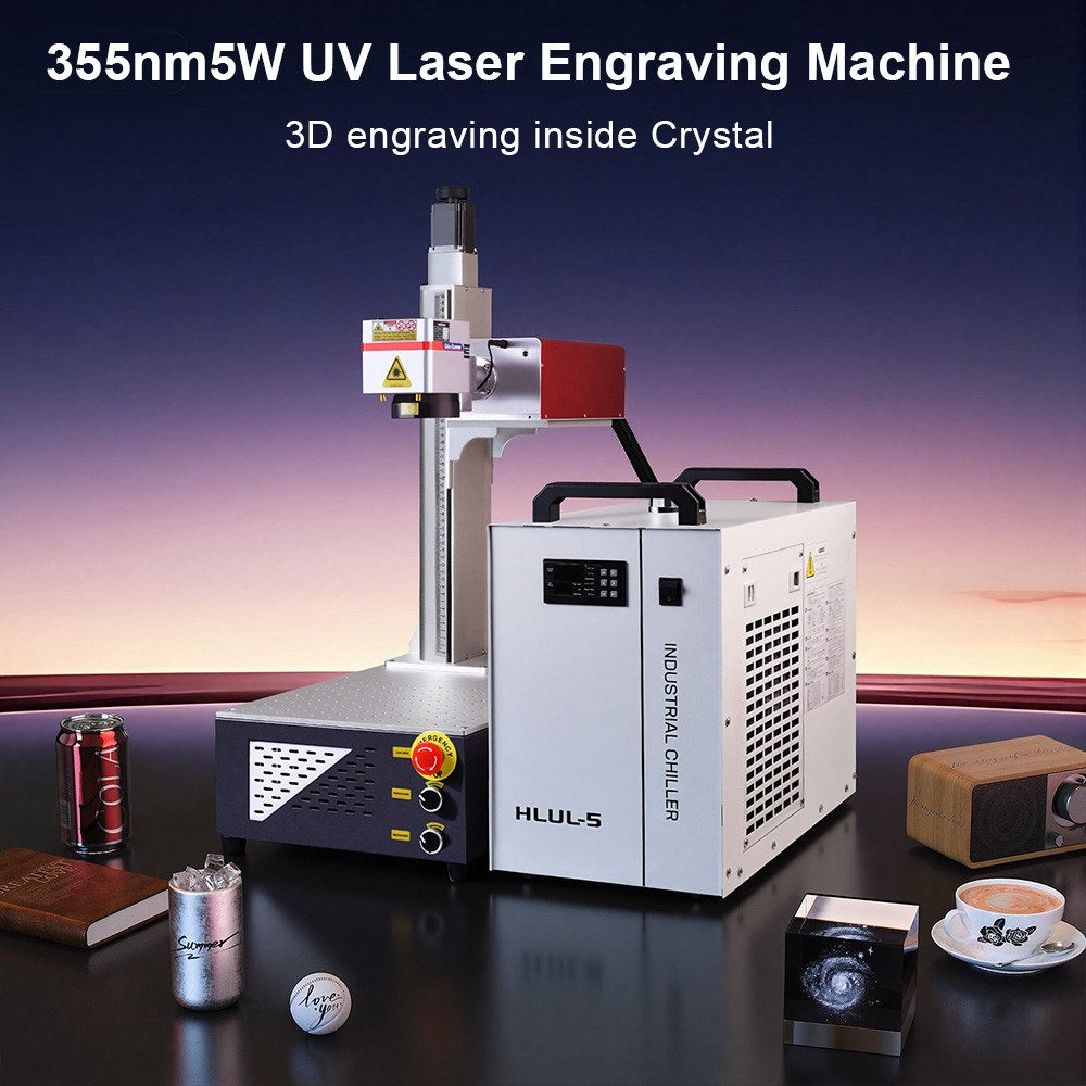 10W UV Laser Marking Machine 3D Crystal Laser Inside Engraving Motorized70&200mm
