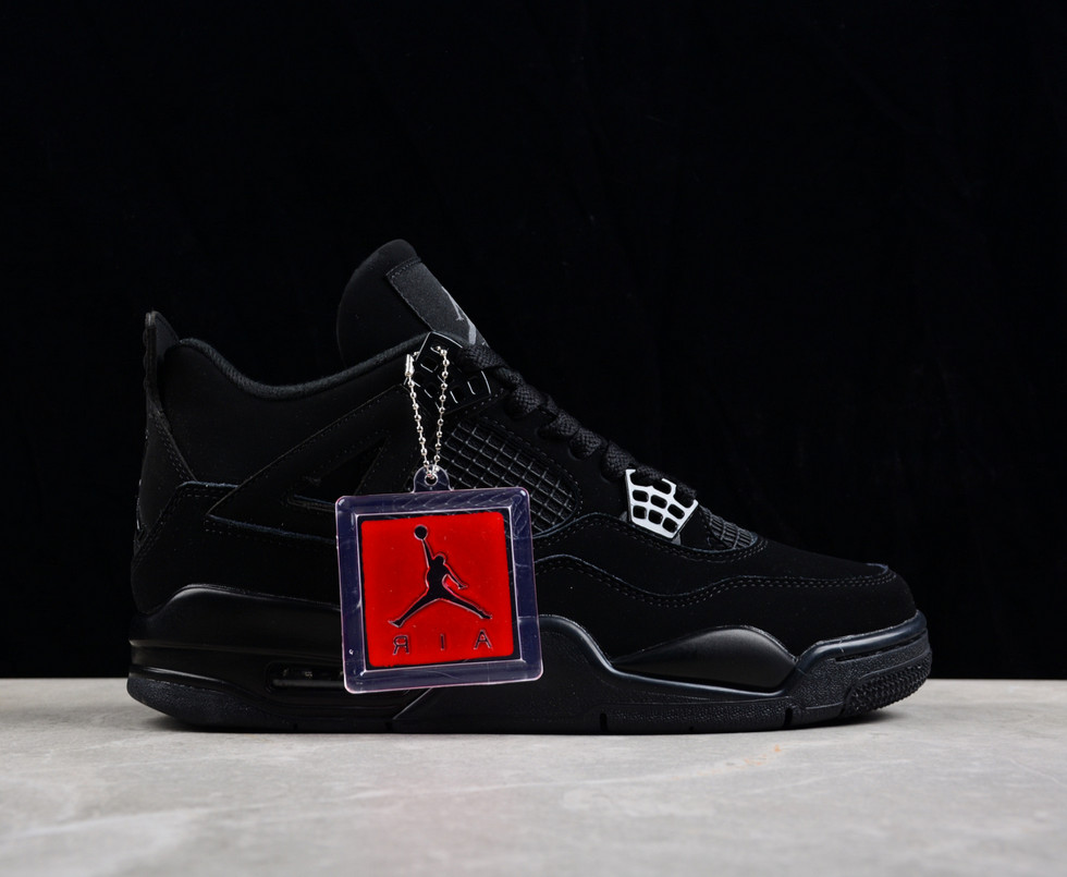 Jordan 4 “Black Cat”Retro Men's Black Basketball Shoes Mid-Top