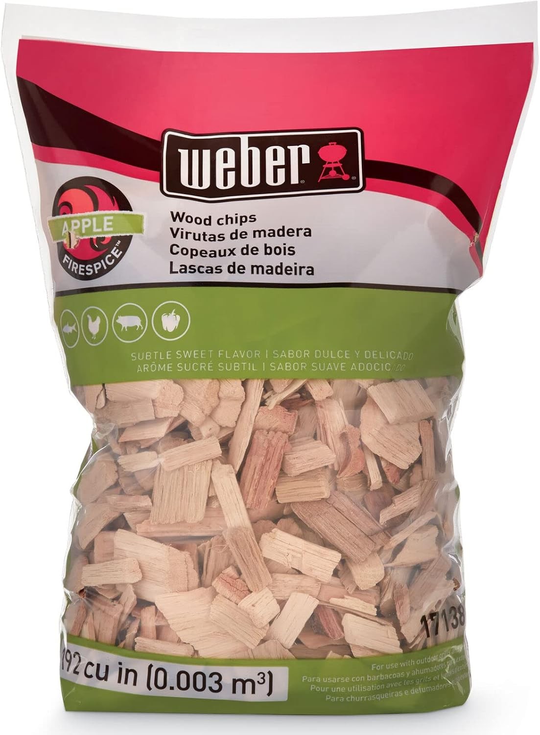 Weber Apple Wood Chips, 2 lb – Premium BBQ Smoking & Grilling Chips for Subtle