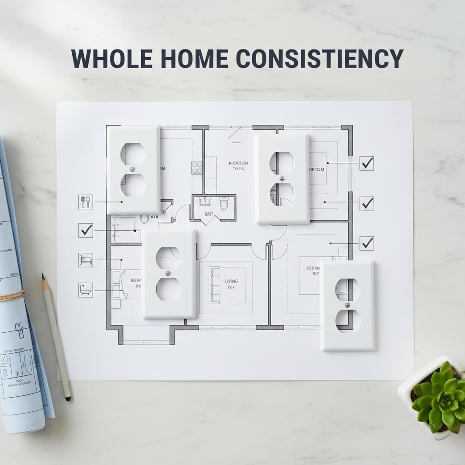 Outlet Covers Wall Plates - Electrical Outlet Covers12-pack Standard Size