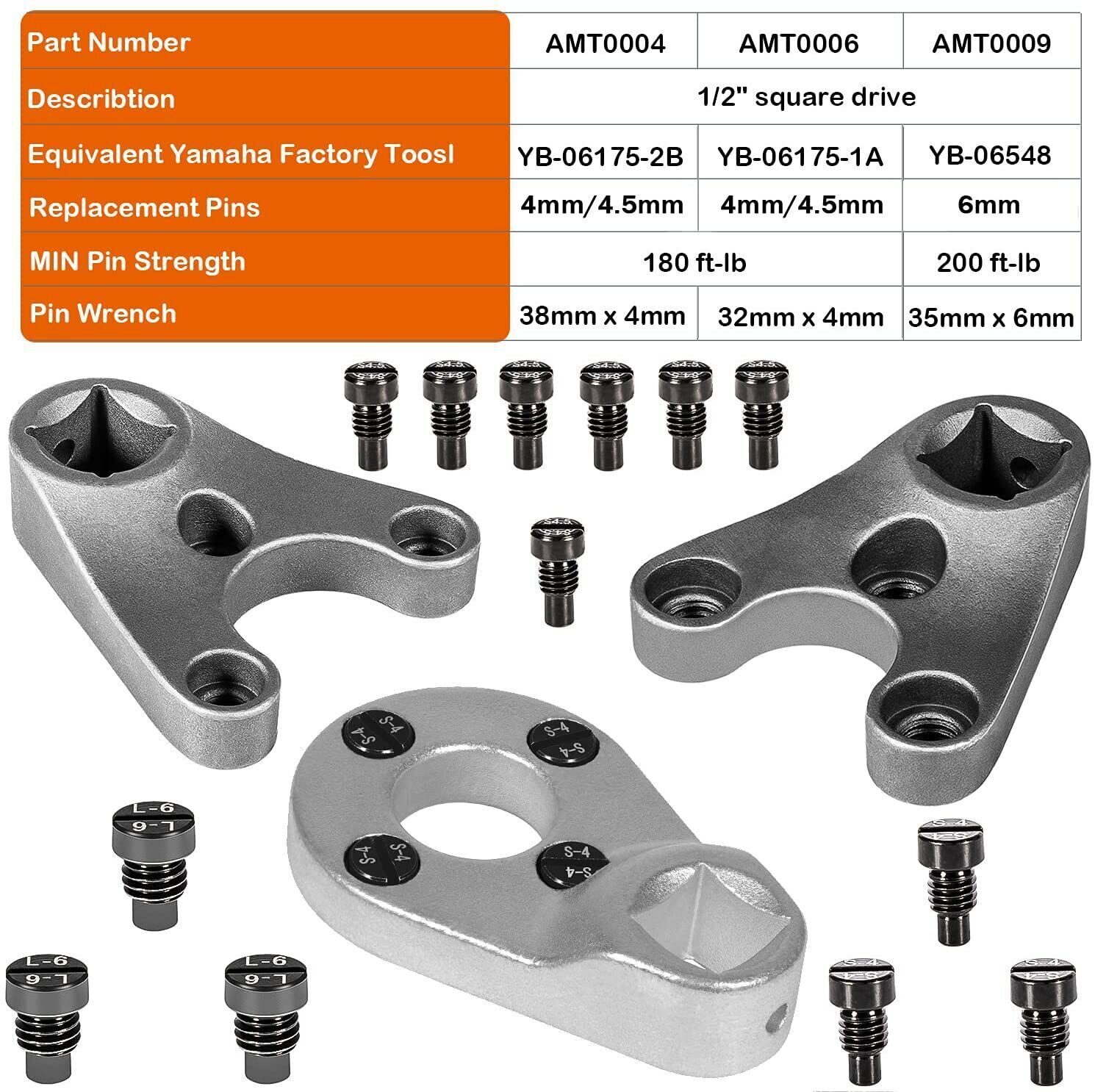 Outboard Trim Tilt Pin Wrench Tool Set MT0006 for Yamaha Suzuki Johnson Evinrude