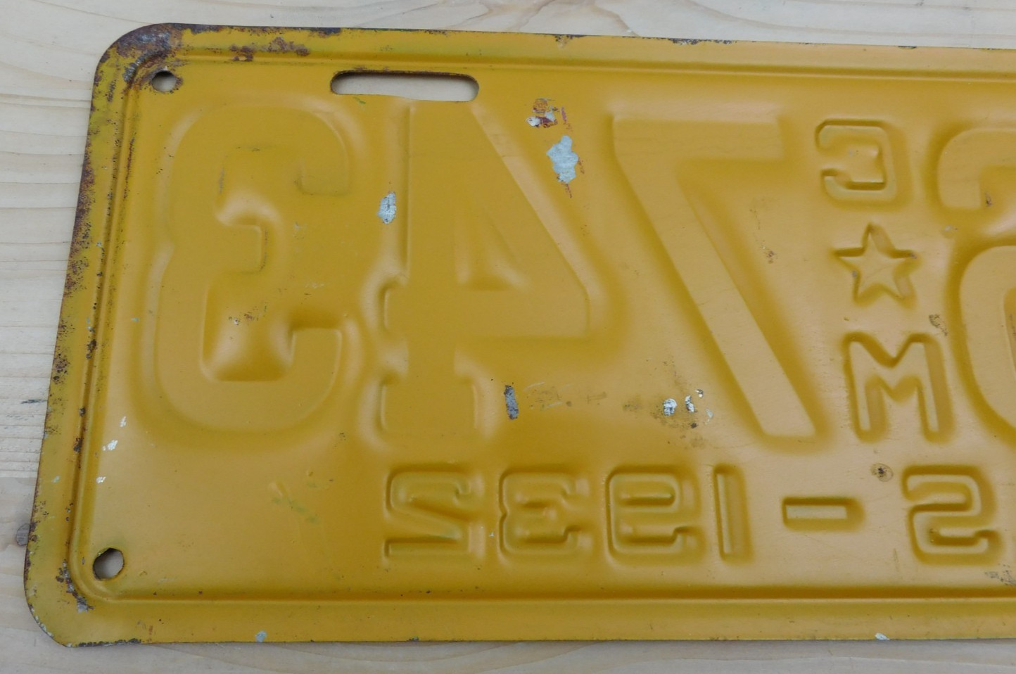 Vintage Original 1932 Texas Commercial License Plate Tag #246 CM 743