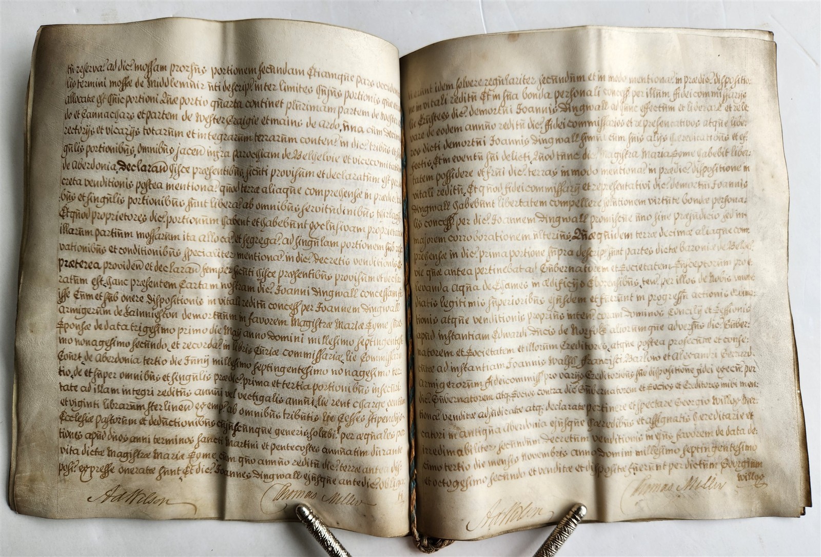 1795 MANUSCRIPT on VELLUM ANTIQUE LATIN LEGAL DOCUMENT 14 pp. EDINBURGH SCOTLAND