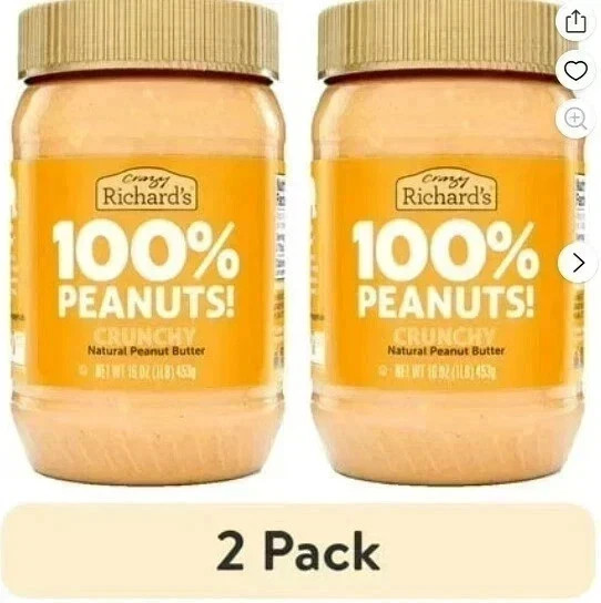 (2 pack) (2 pack) Crazy Richard's Cruncy Peanut Butter 16oz....