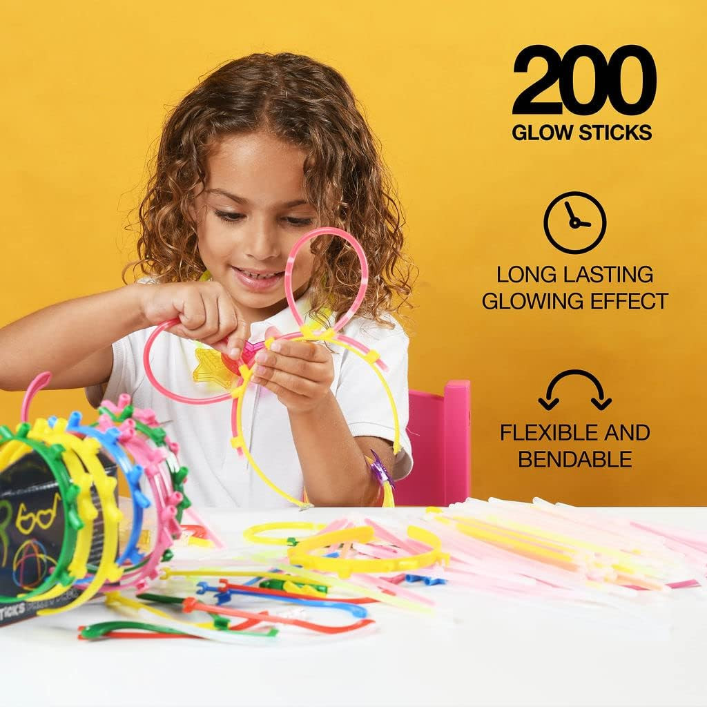 500 Glow Sticks Party Pack Necklaces and Bracelets - Ultra Bright Glow in the D