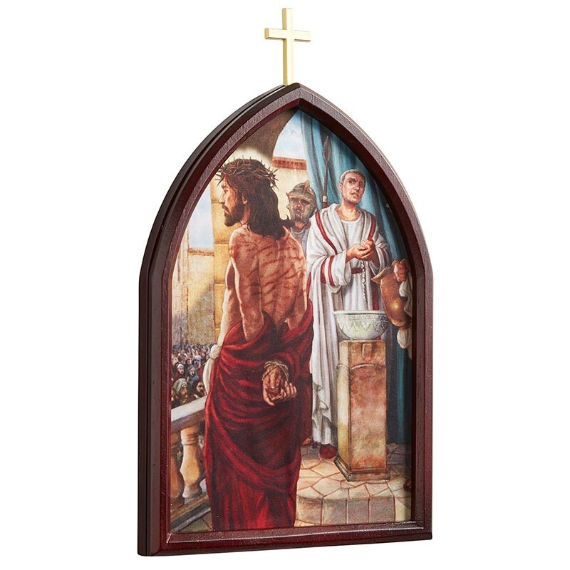 Stations of The Cross Wood Plaque Set, 10'' H. (USUALLY SHIPS WITHIN 2 DAYS)