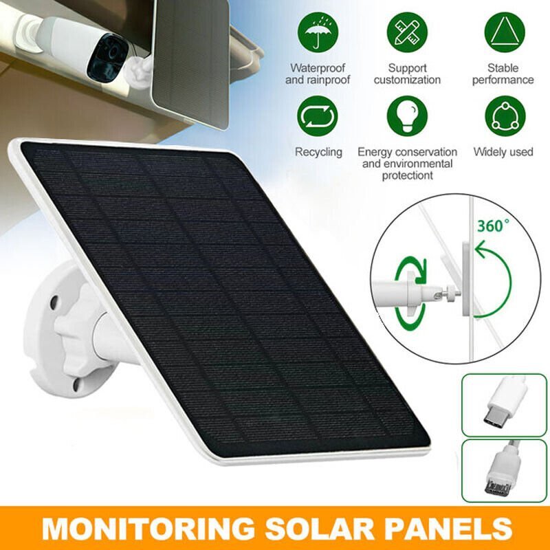 Solar Panel Charging for Arlo Essential Spotlight / XL Spotlight Camera W/ Cable