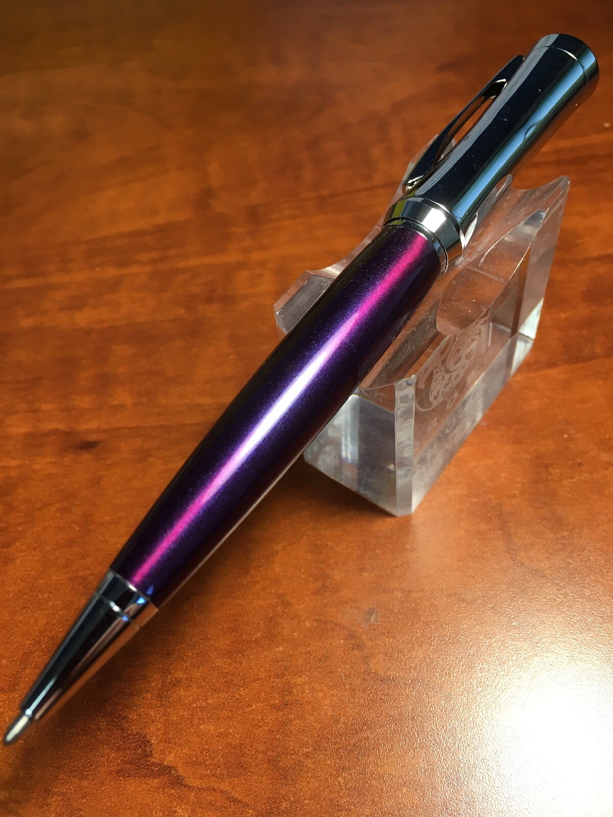 Cross Parasol Chrome and Violet Twist Ballpoint Pen