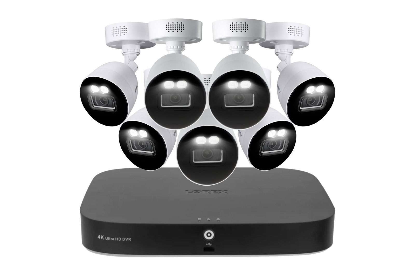 Lorex 4K 20 Camera Capable (16 Wired and 4 Wi-Fi) 2TB Wired DVR System with Seve