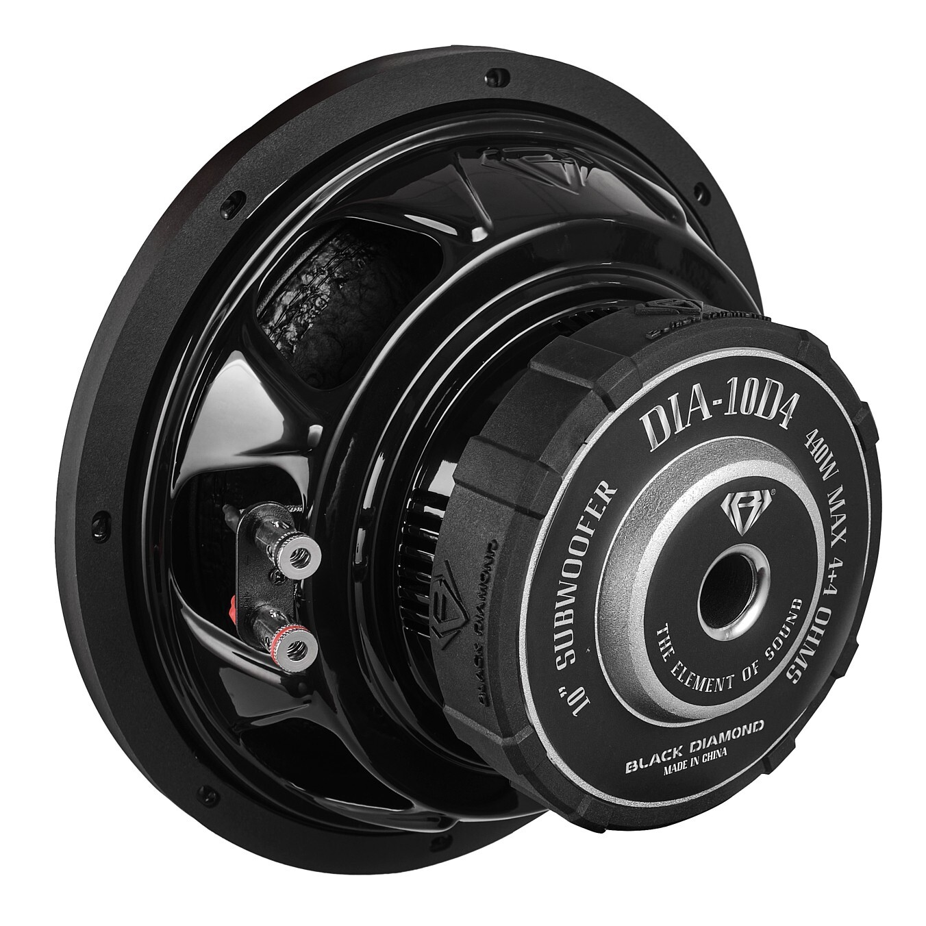 Black Diamond DIA-10D4 10 inches Subwoofer 440W Max Power, 220W RMS, Dual 4 Ohms