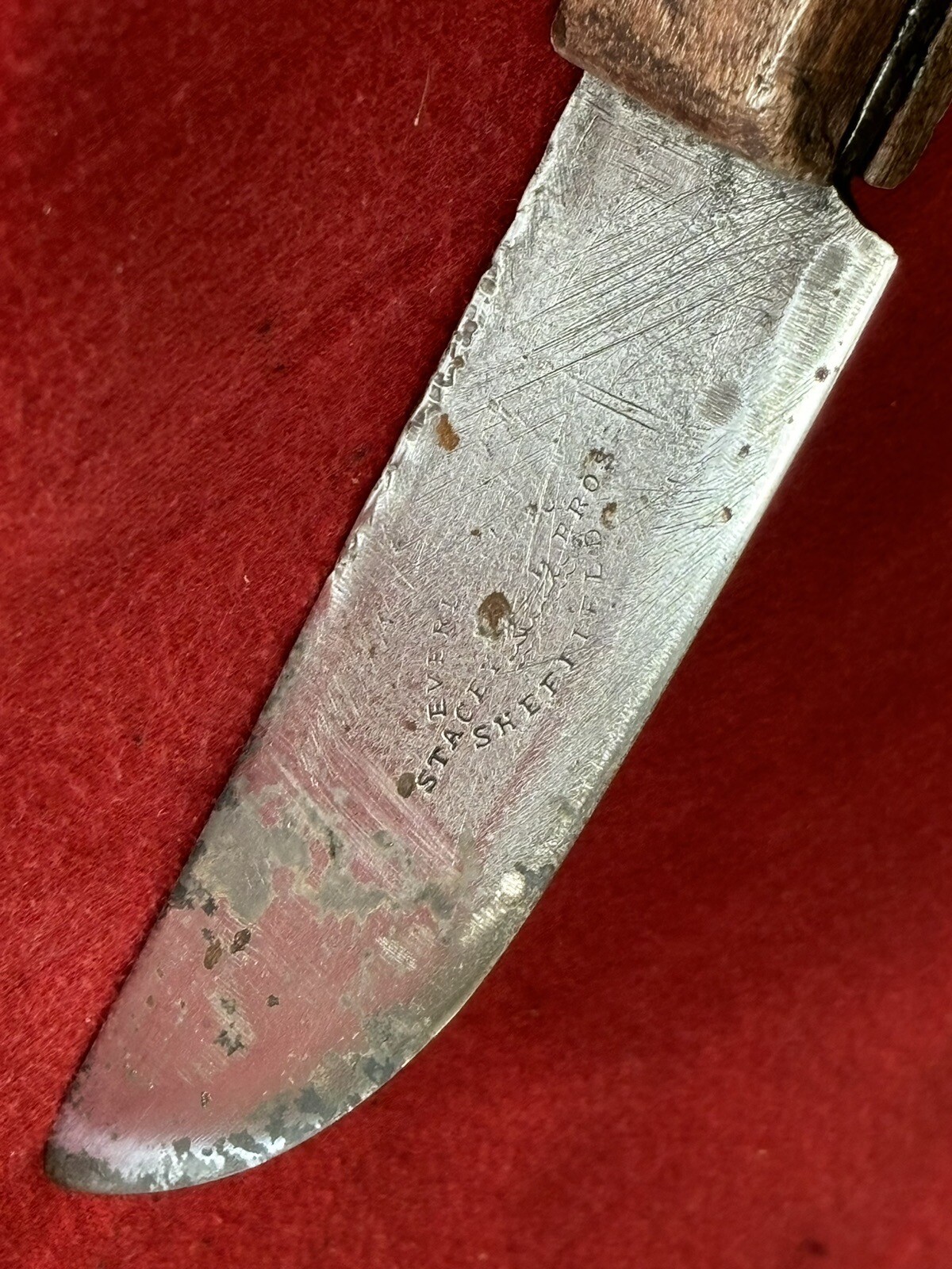 STACEY BROTHERS - CIVIL WAR ERA SHEFFIELD 1800’S - CUT DOWN KNIFE - ANTIQUE