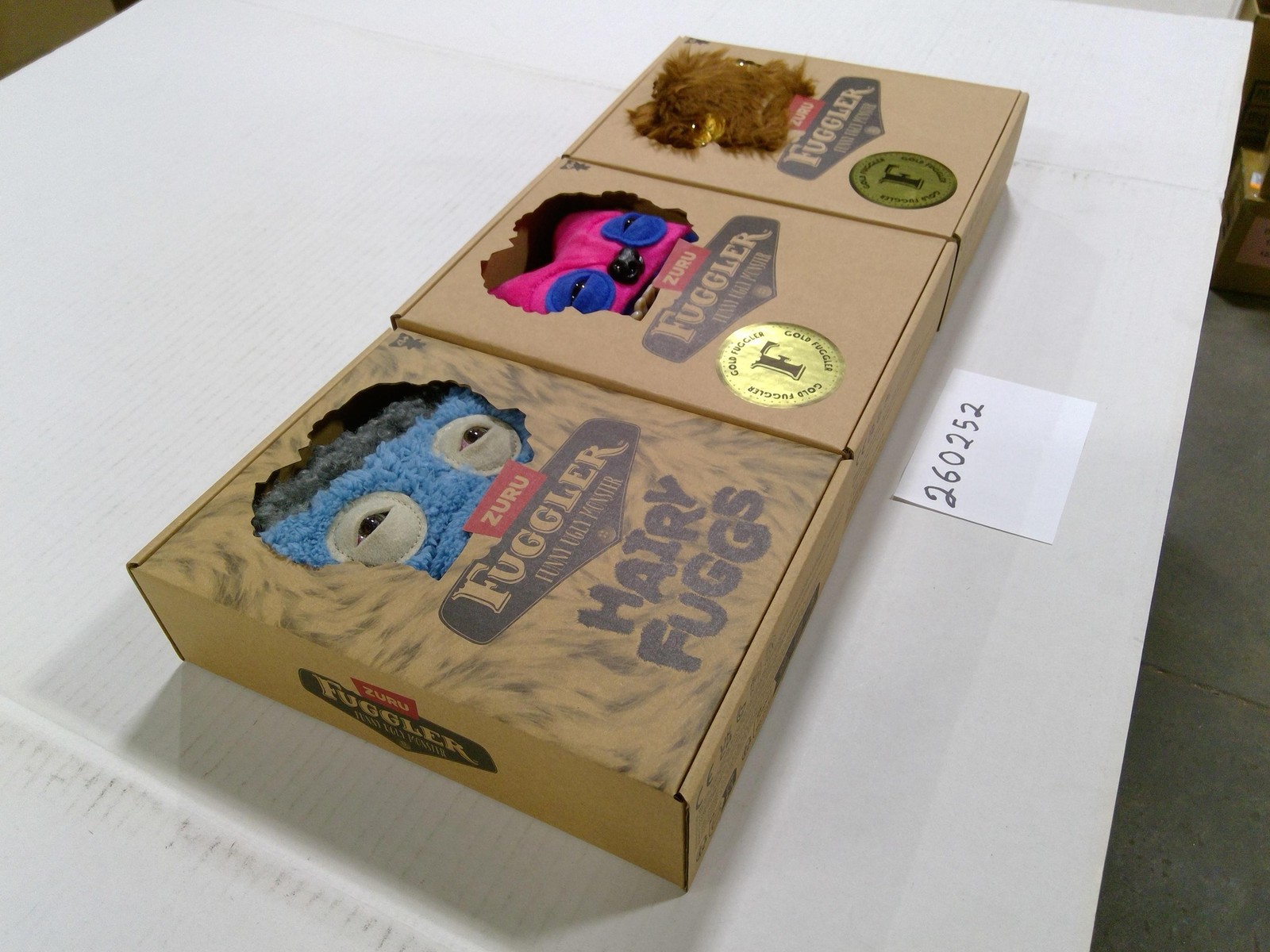 ZURU Fuggler Hairy Fuggs Gold Fuggler Ugly Plush Stuffed Toy Small Monster Lot 3