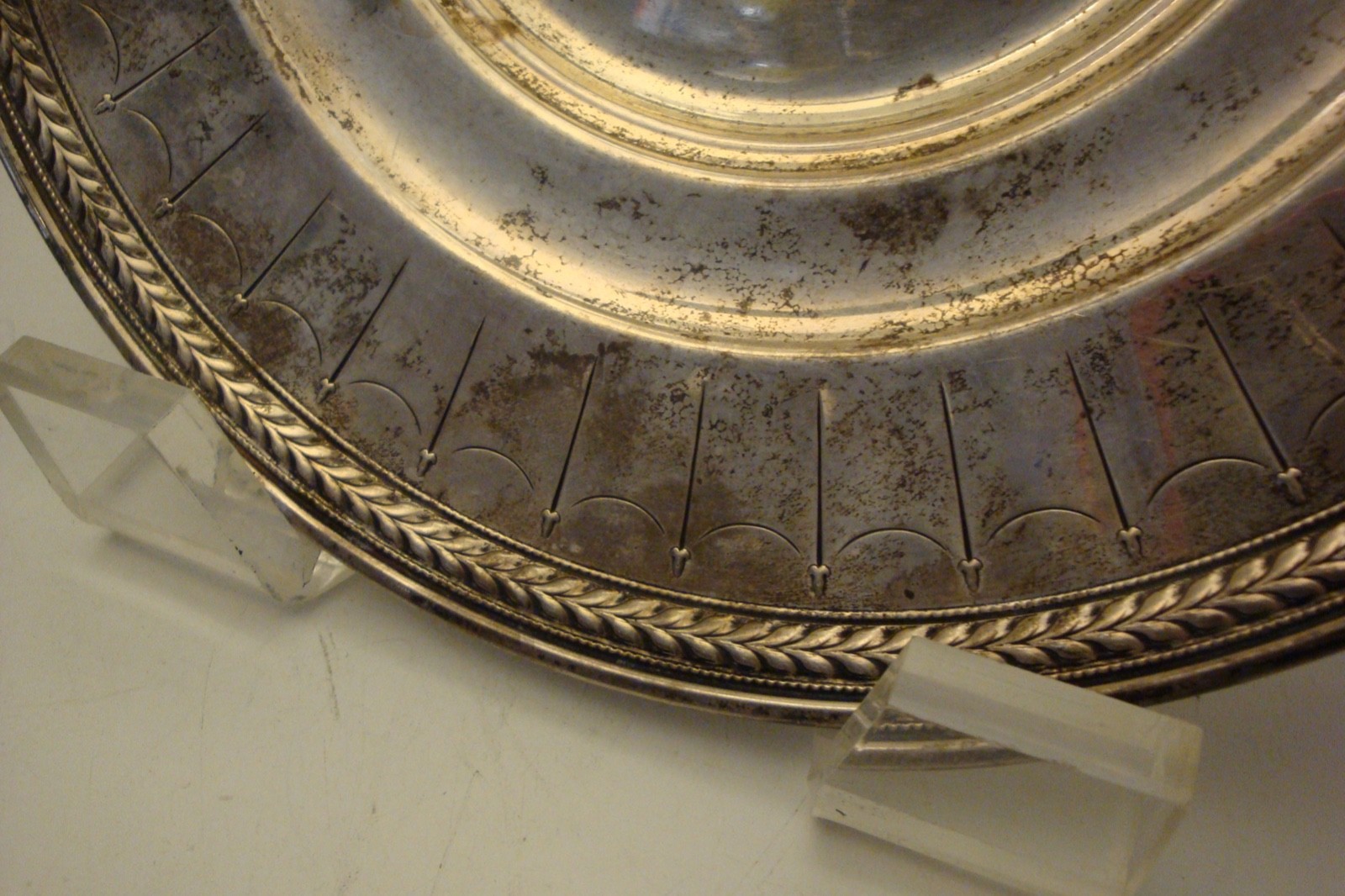 Decorative La Pierre Sterling Silver monogrammed "B"platter 282 grams 9 1/2 dia