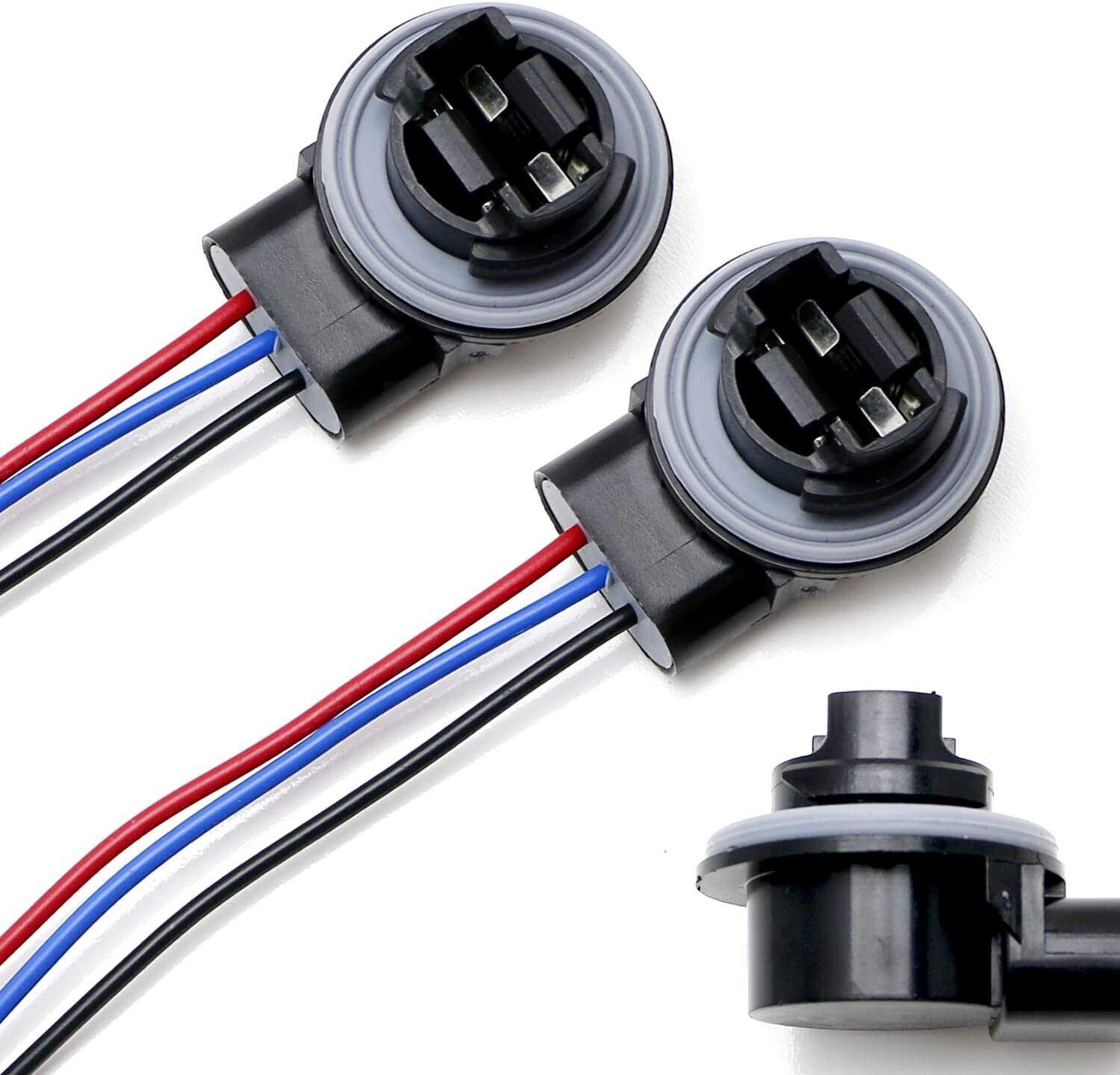 3157 3357 4157 T25 Brake Turn Signal Light Socket Harness Wires For LED or Stock