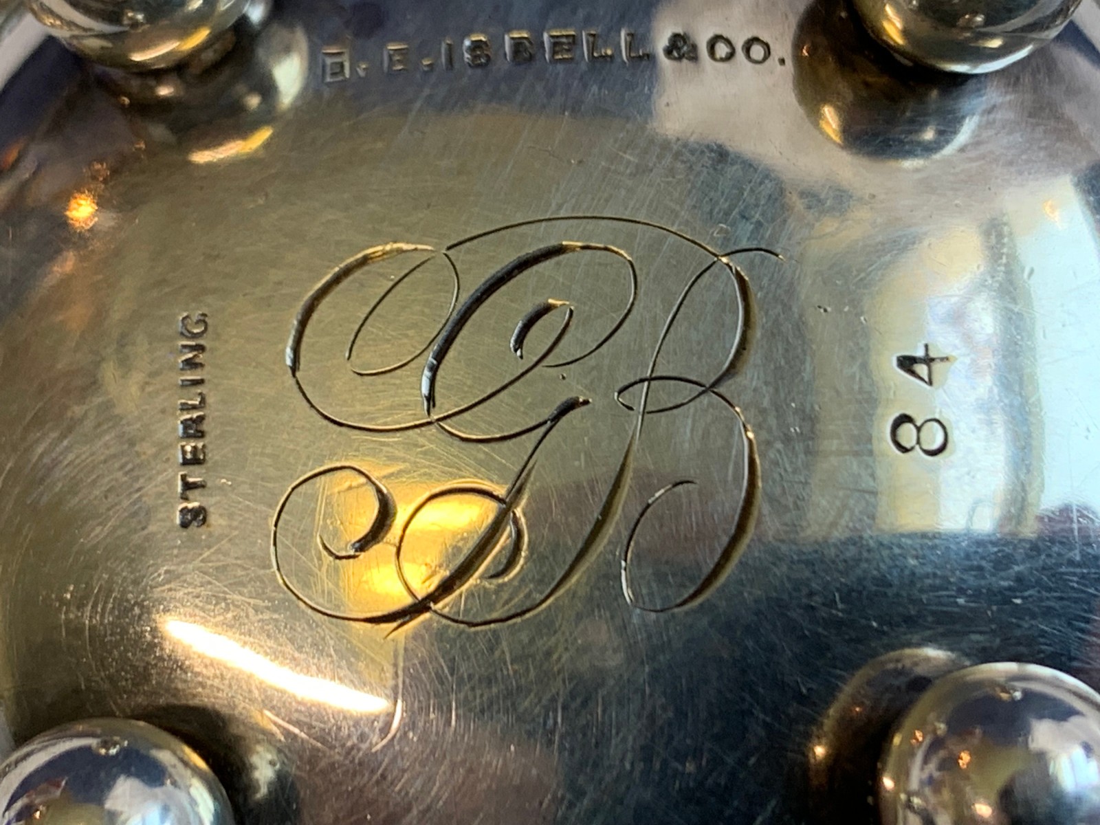 Antique Sterling Silver Condiment Dish Master Salt Cellar 37.03g Floral Repousse