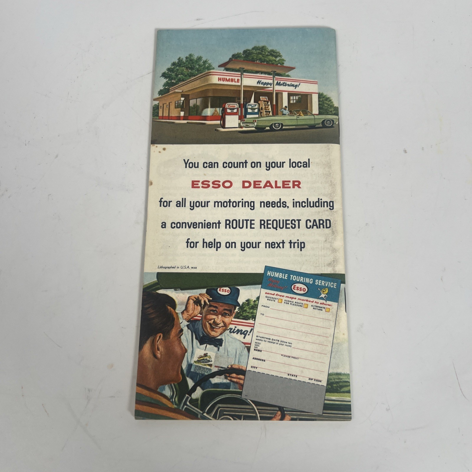 ESSO Happy Motoring Touring Guide Brochure Vintage 1964 Good Used Condition