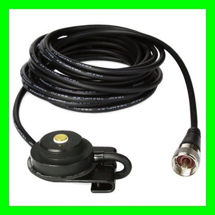 Black NMO Trunk Lip Lid Antenna Mount 17' RG-58 Coax PL-259  1246-B